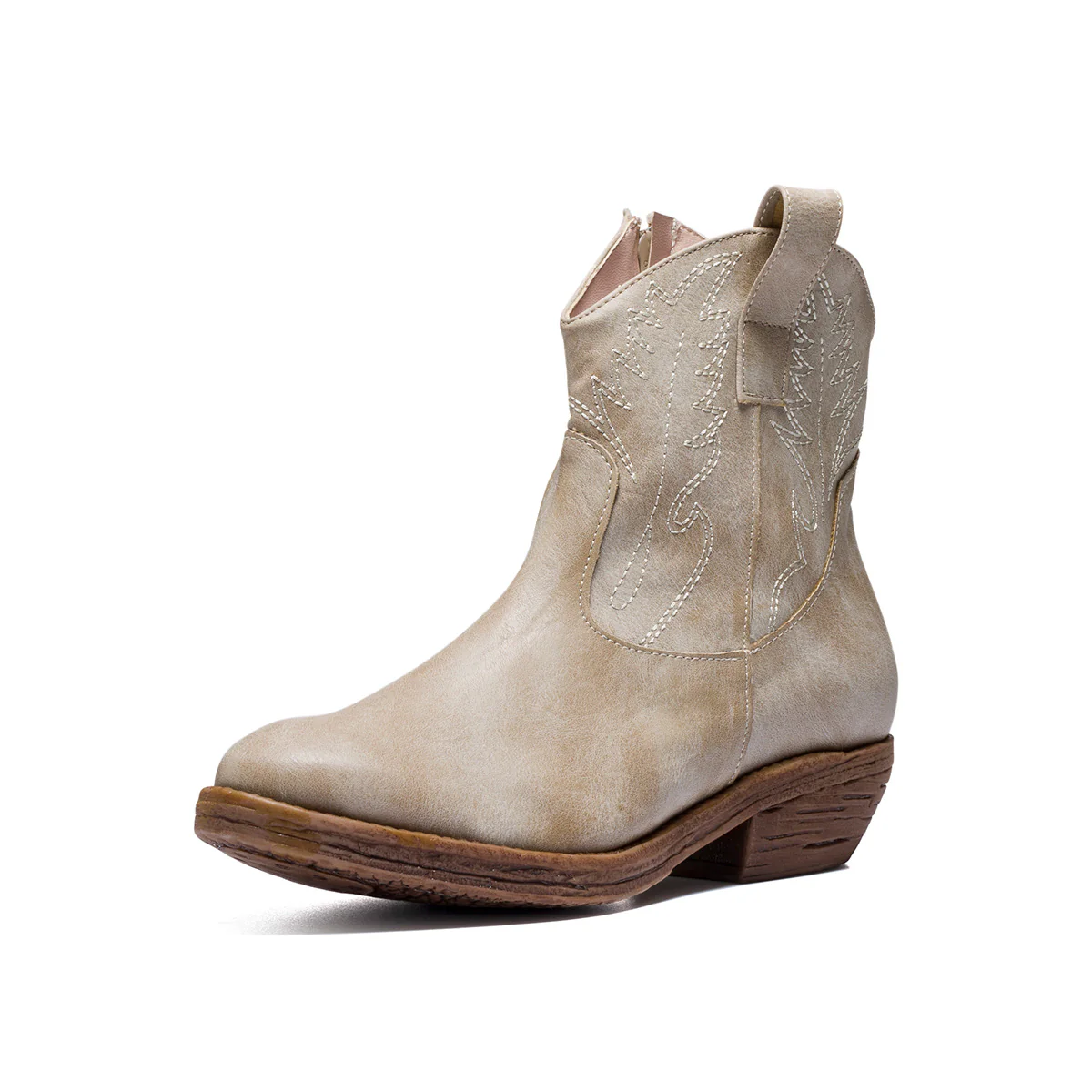 Stivaletti texani beige in similpelle scamosciata Lora Ferres - Image 2