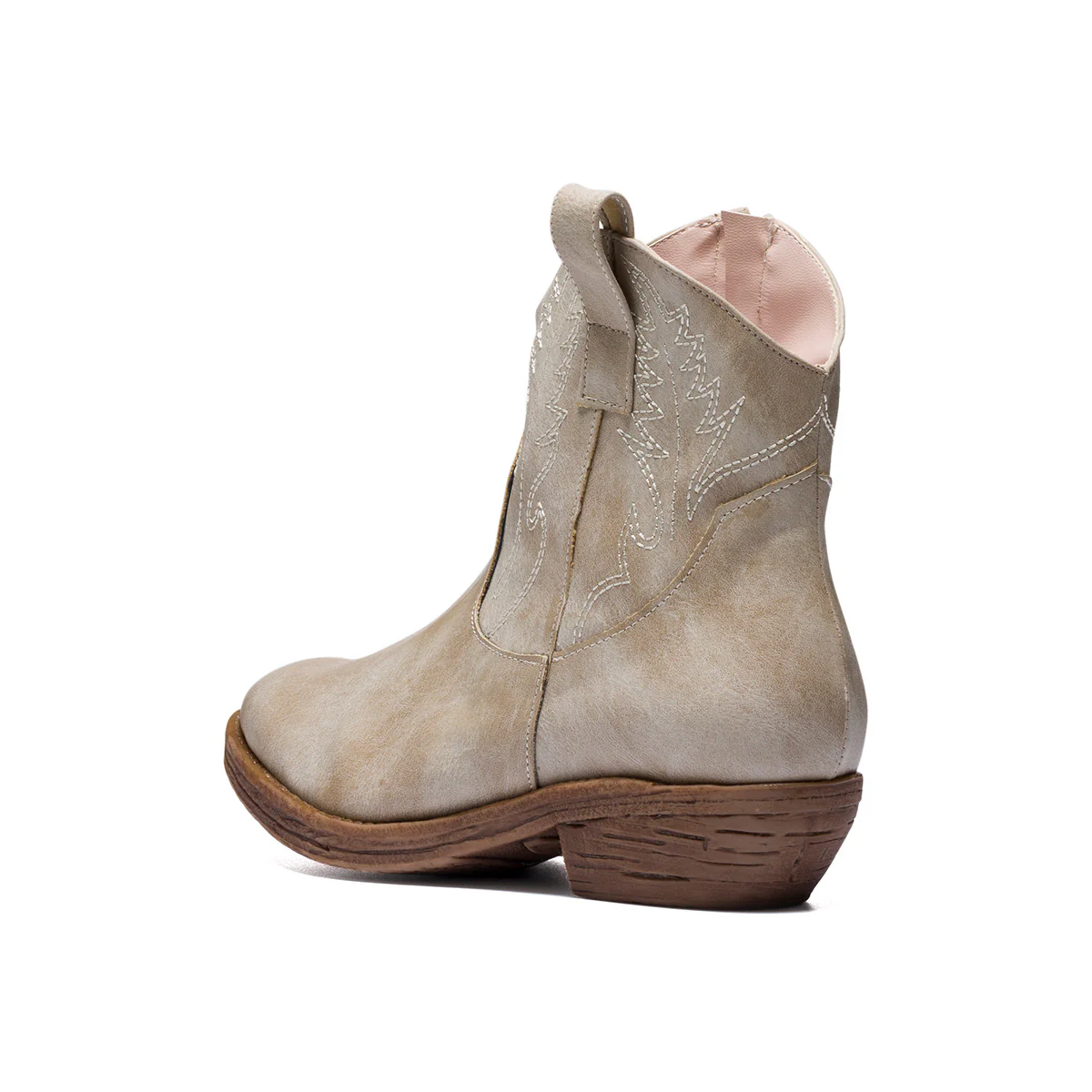 Stivaletti texani beige in similpelle scamosciata Lora Ferres - Image 3