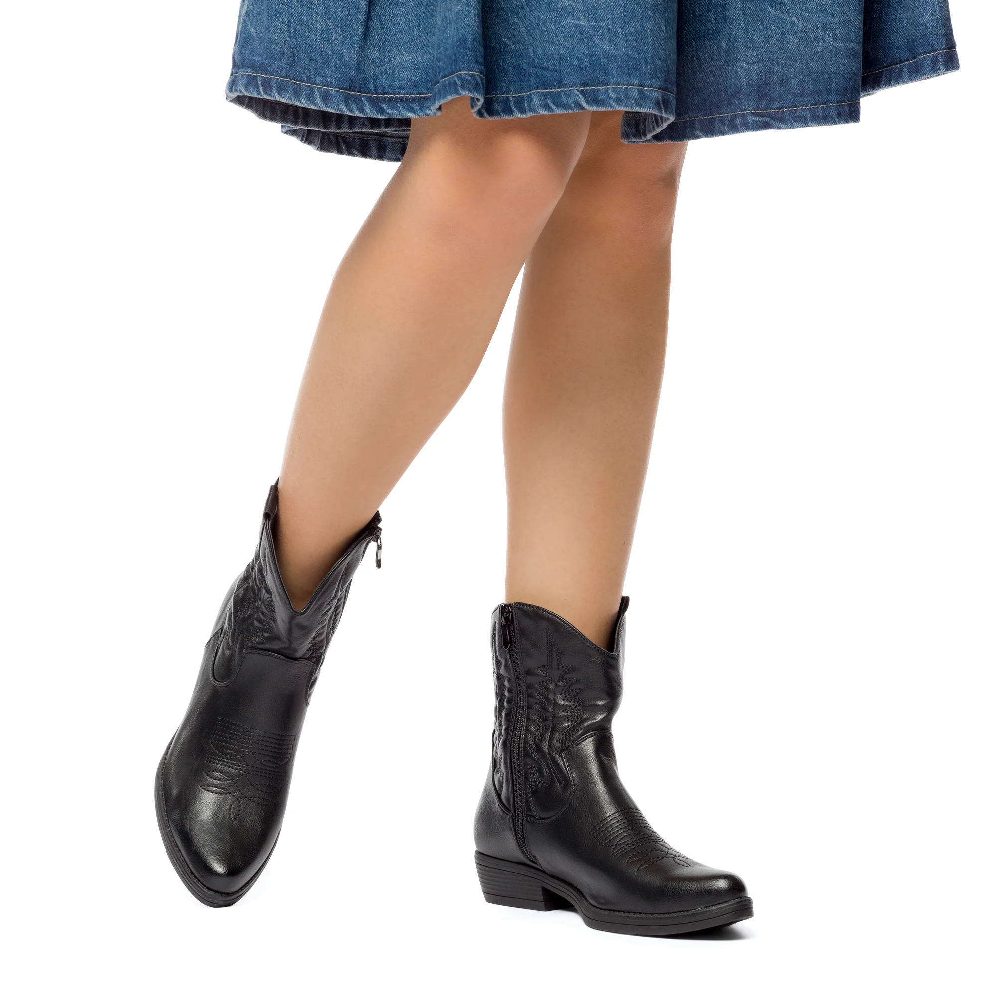 Stivaletti texani neri da donna con zip Dame Rose - Image 2