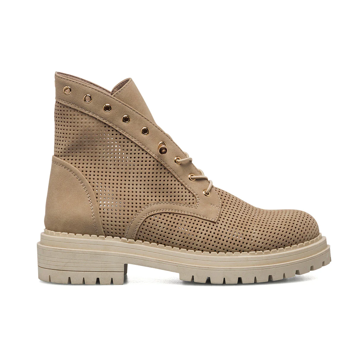 Stivaletti traforati color taupe Swish Jeans