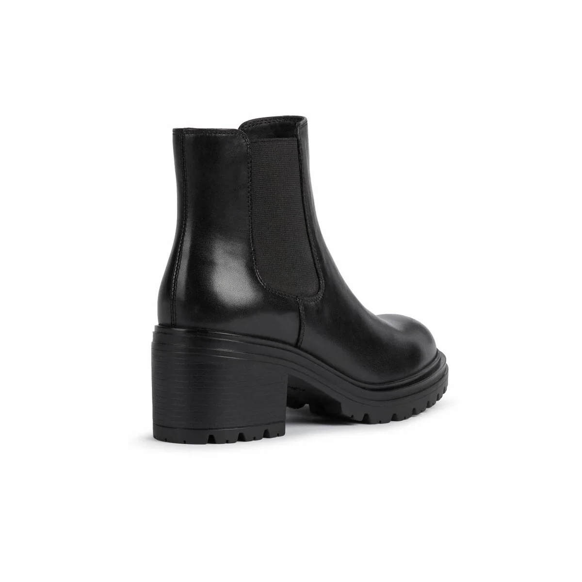 Stivaletti traspiranti da donna neri Geox in pelle con tacco - Image 4