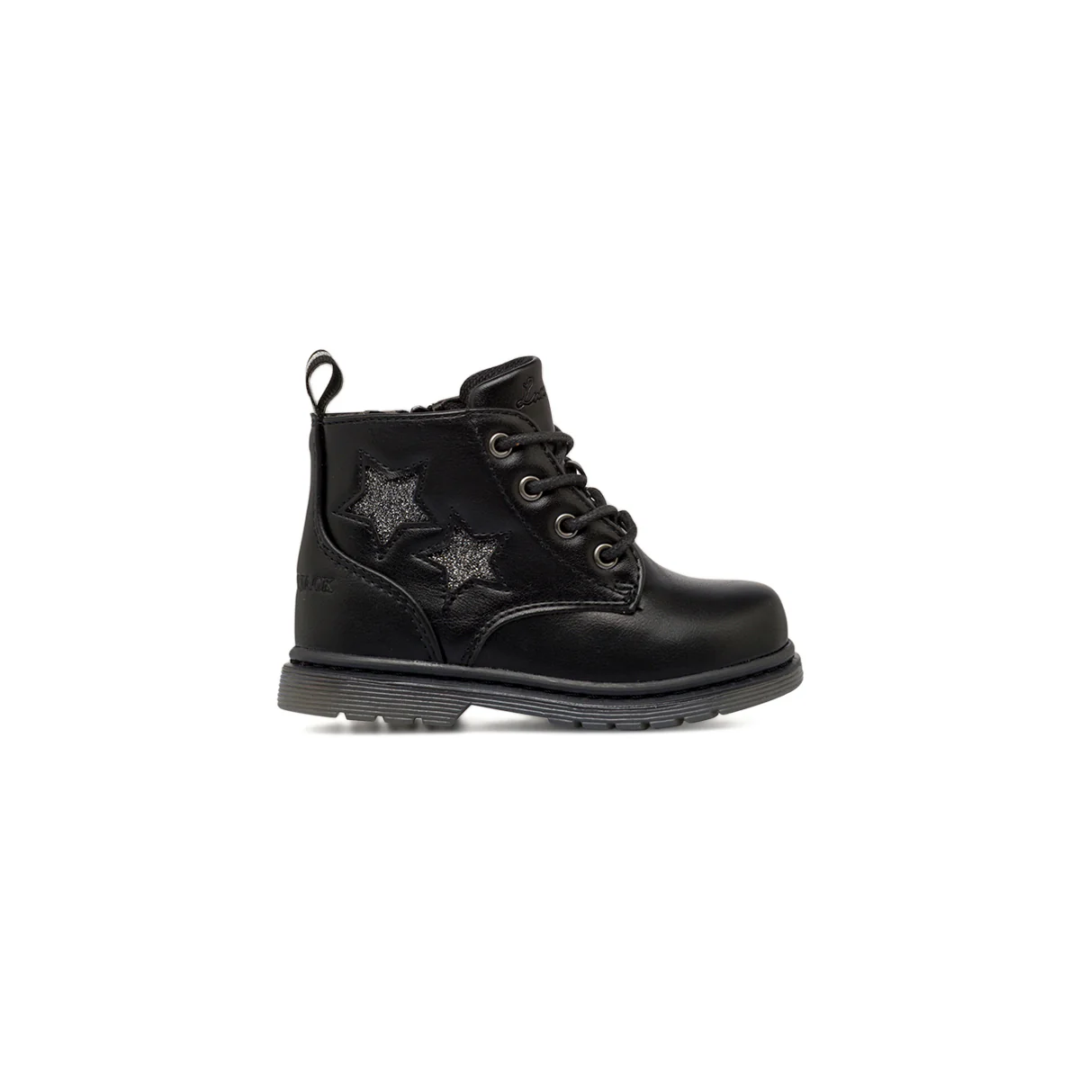 Stivaletto da bambina nero Primi passi con stelle glitter Lumberjack