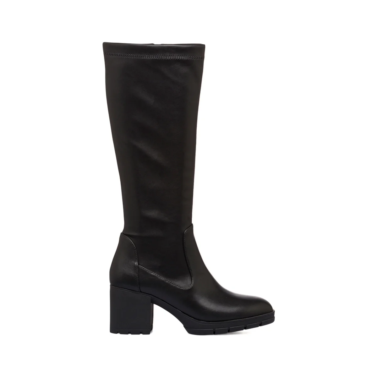 Stivali alti neri comfort da Donna con tacco a blocco 7 cm P Soft - Image 5