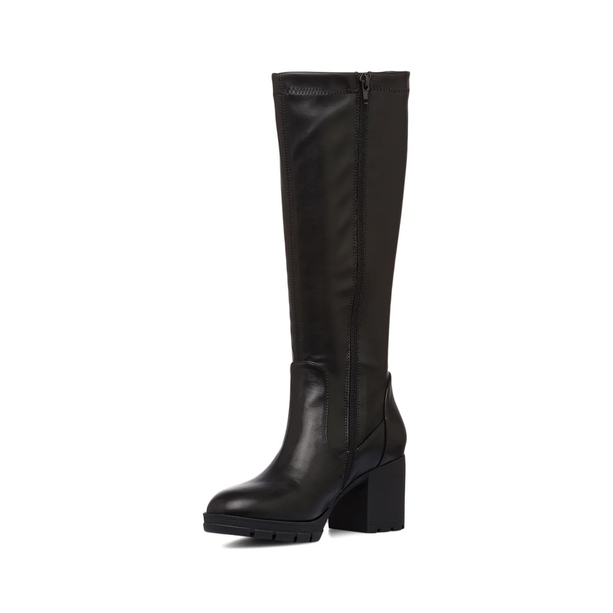 Stivali alti neri comfort da Donna con tacco a blocco 7 cm P Soft - Image 9