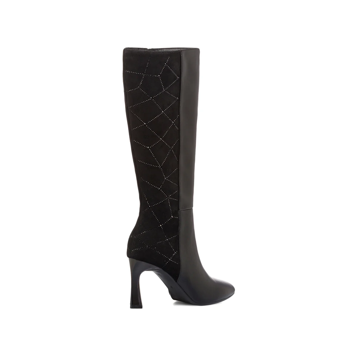 Stivali alti neri da Donna con strass e tacco 8 cm Lora Ferres - Image 3