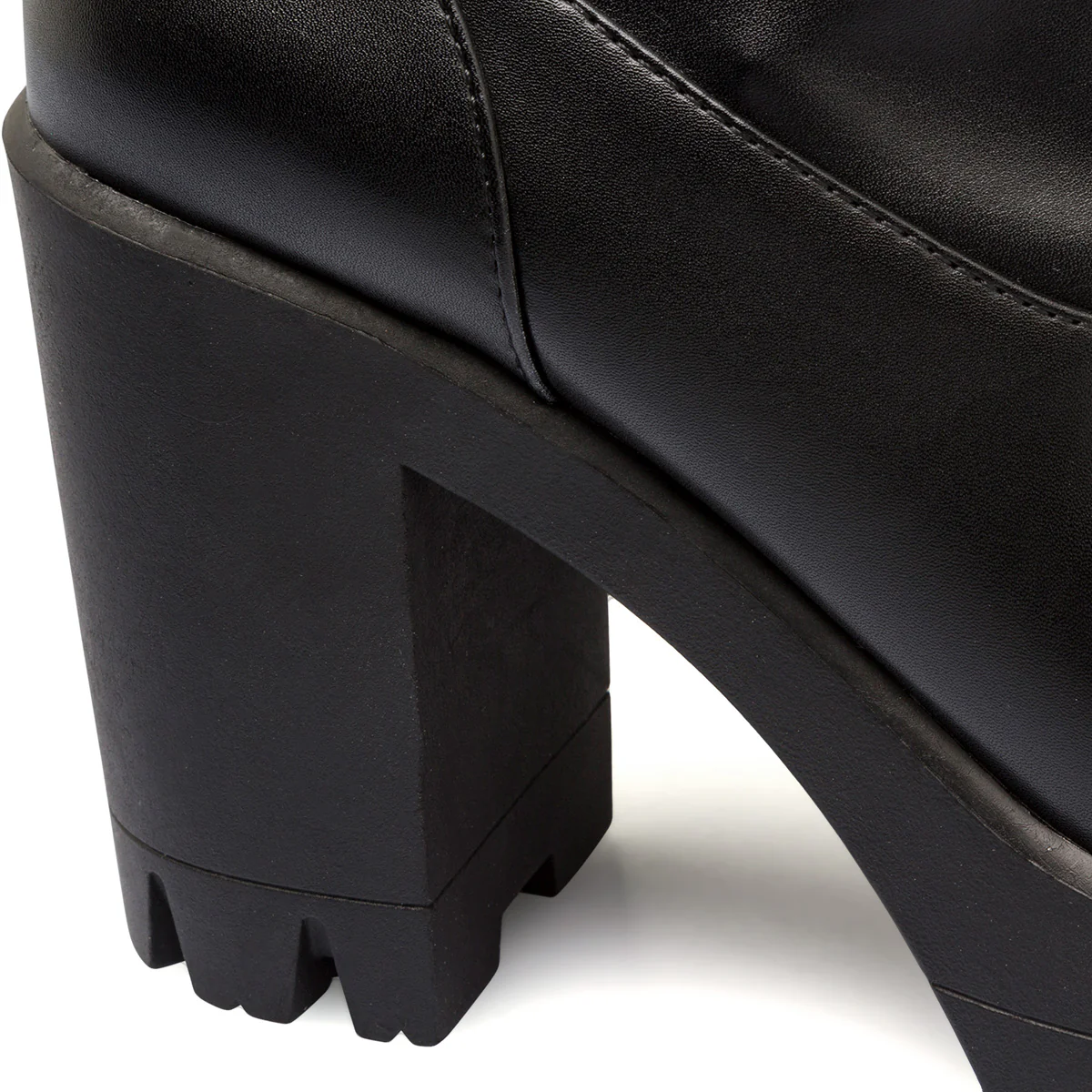 Stivali alti neri da donna con suola chunky e tacco a blocco 10 cm Lora Ferres - Image 7