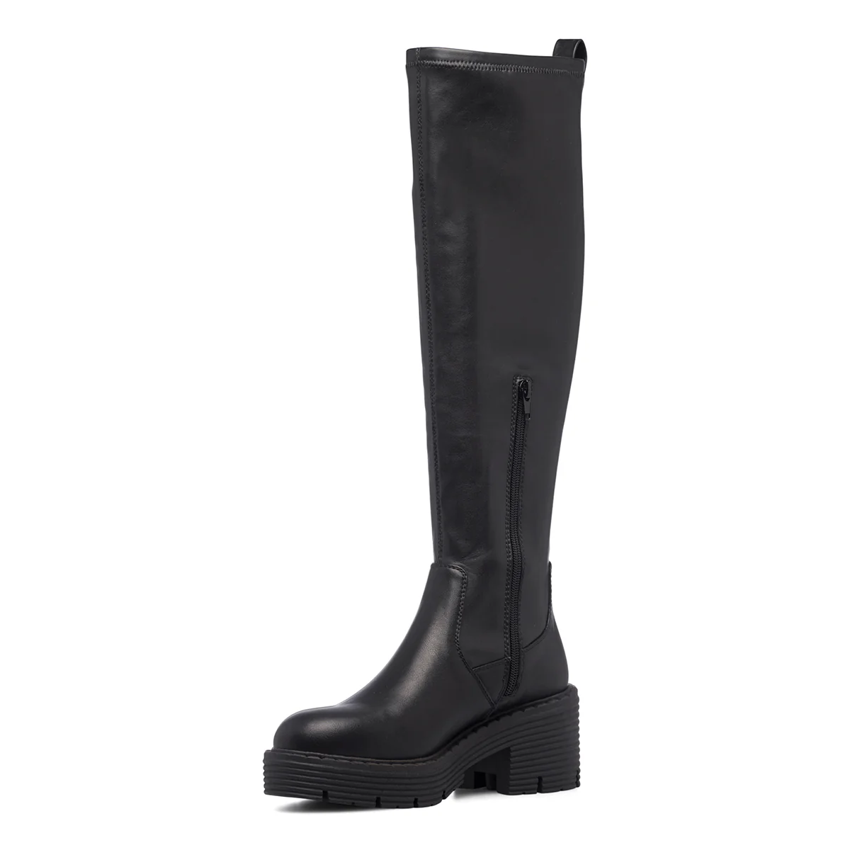 Stivali alti neri da donna con suola combat e tacco 6 cm Swish Jeans - Image 4