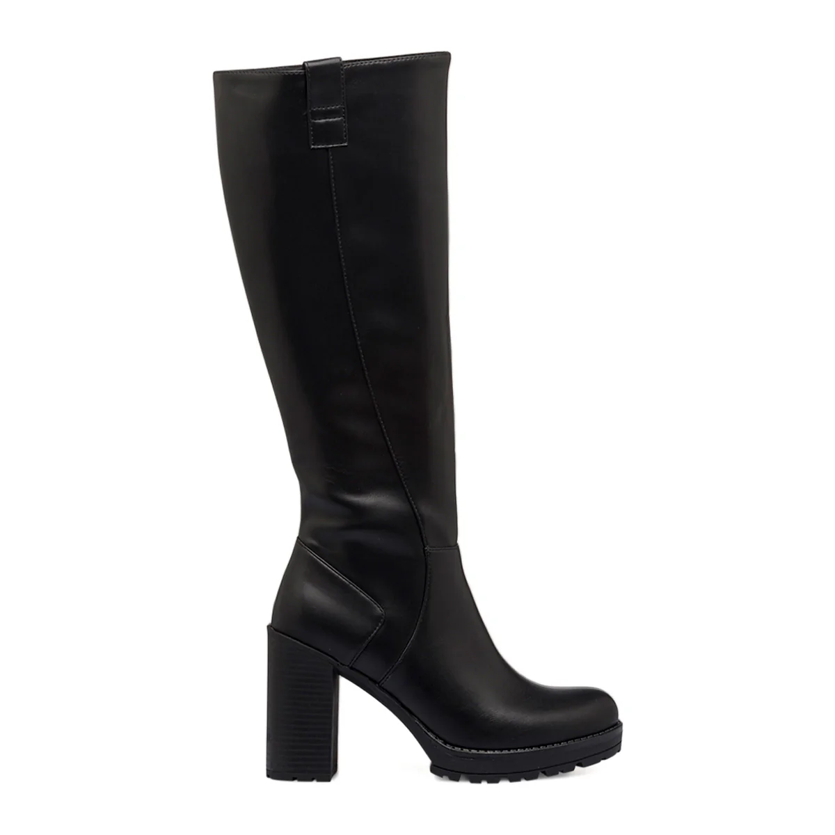 Stivali alti neri da donna con tacco 10 cm e suola carrarmato Swish Jeans - Image 5