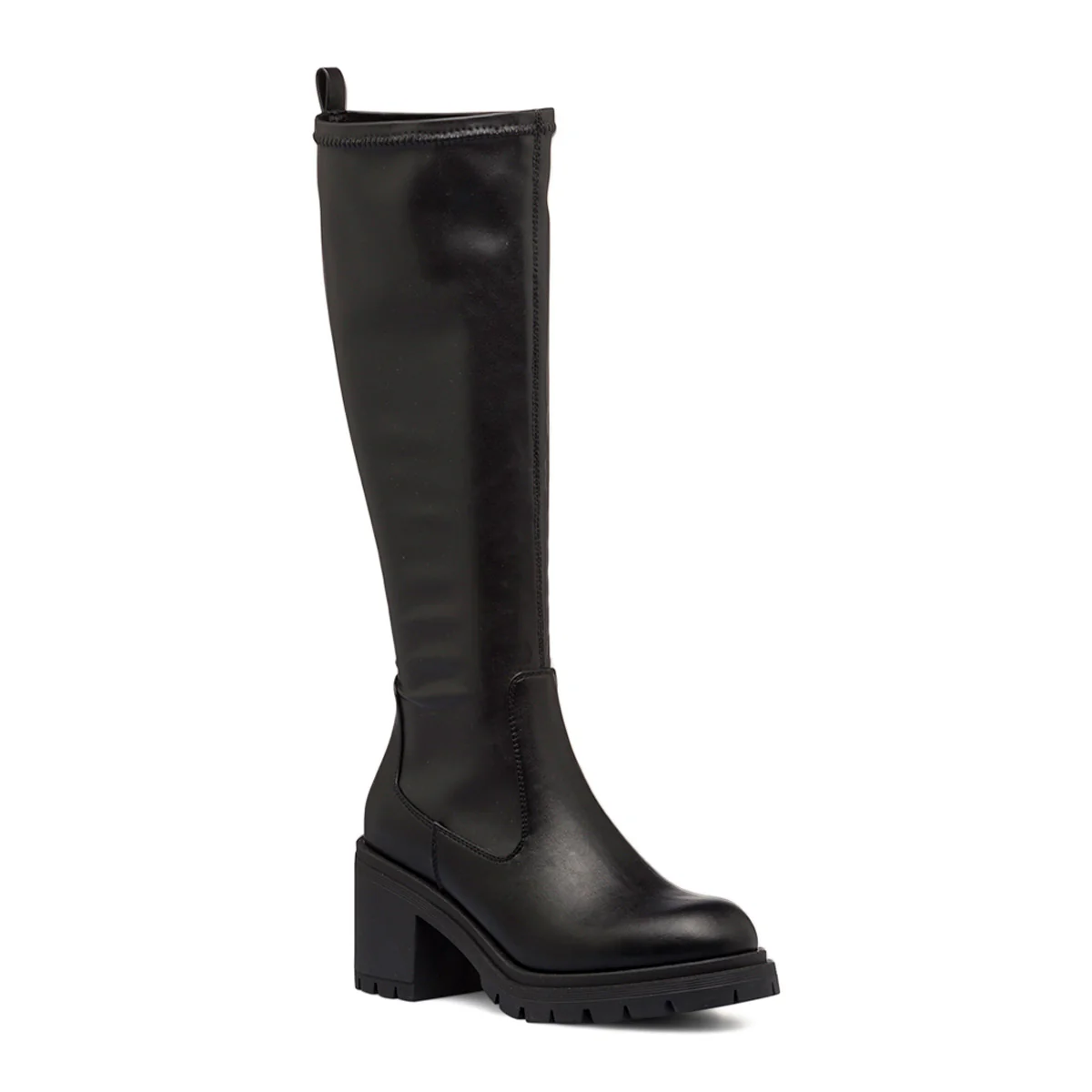 Stivali alti neri da donna con tacco 8 cm e suola carrarmato Swish Jeans - Image 6