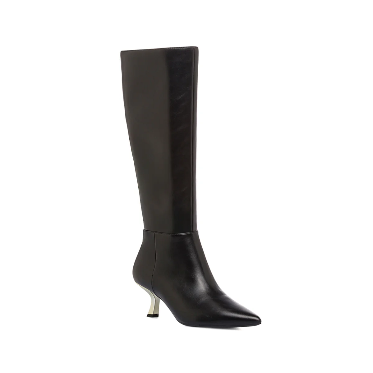 Stivali alti neri da Donna con tacco bianco 7 cm Lora Ferres - Image 5
