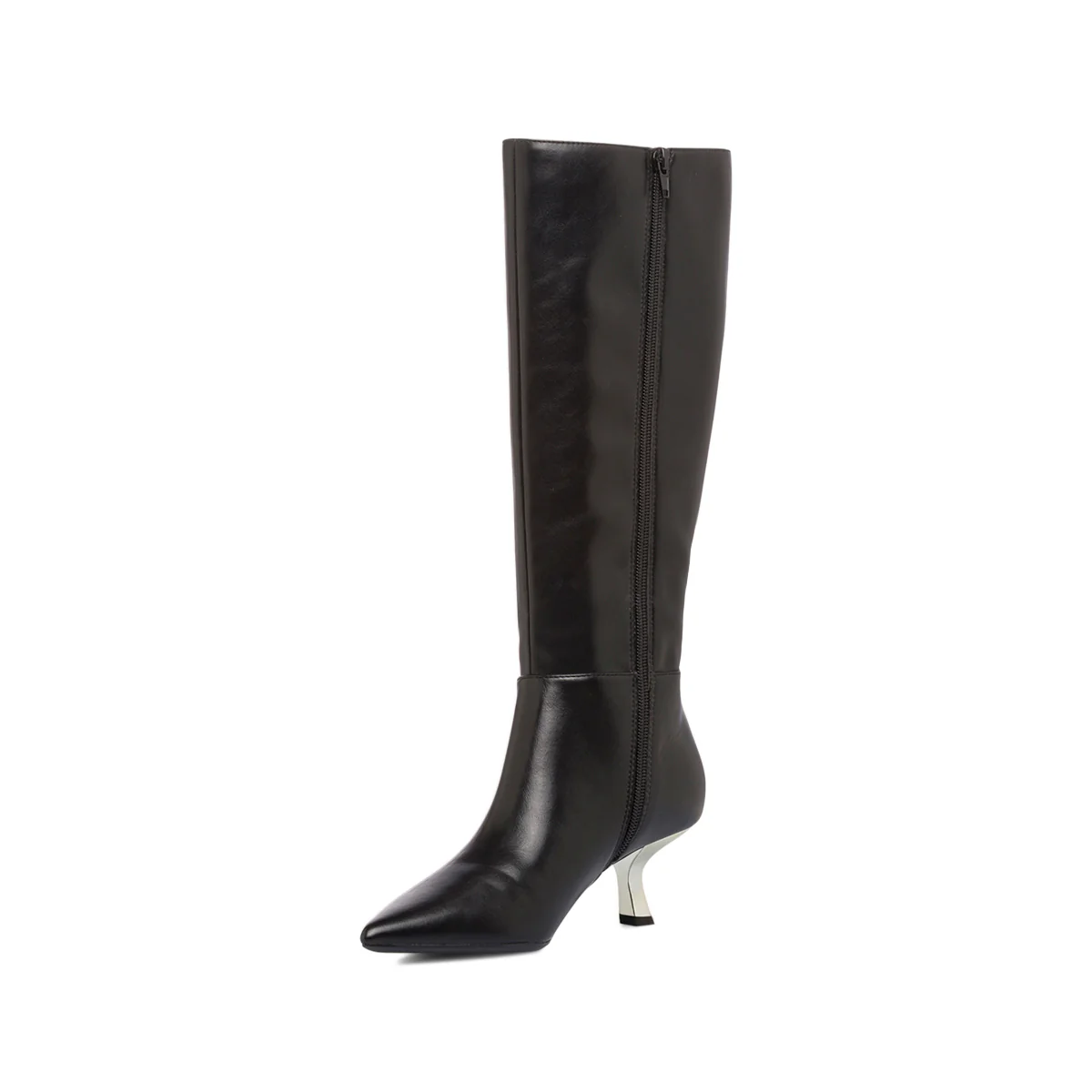 Stivali alti neri da Donna con tacco bianco 7 cm Lora Ferres - Image 8