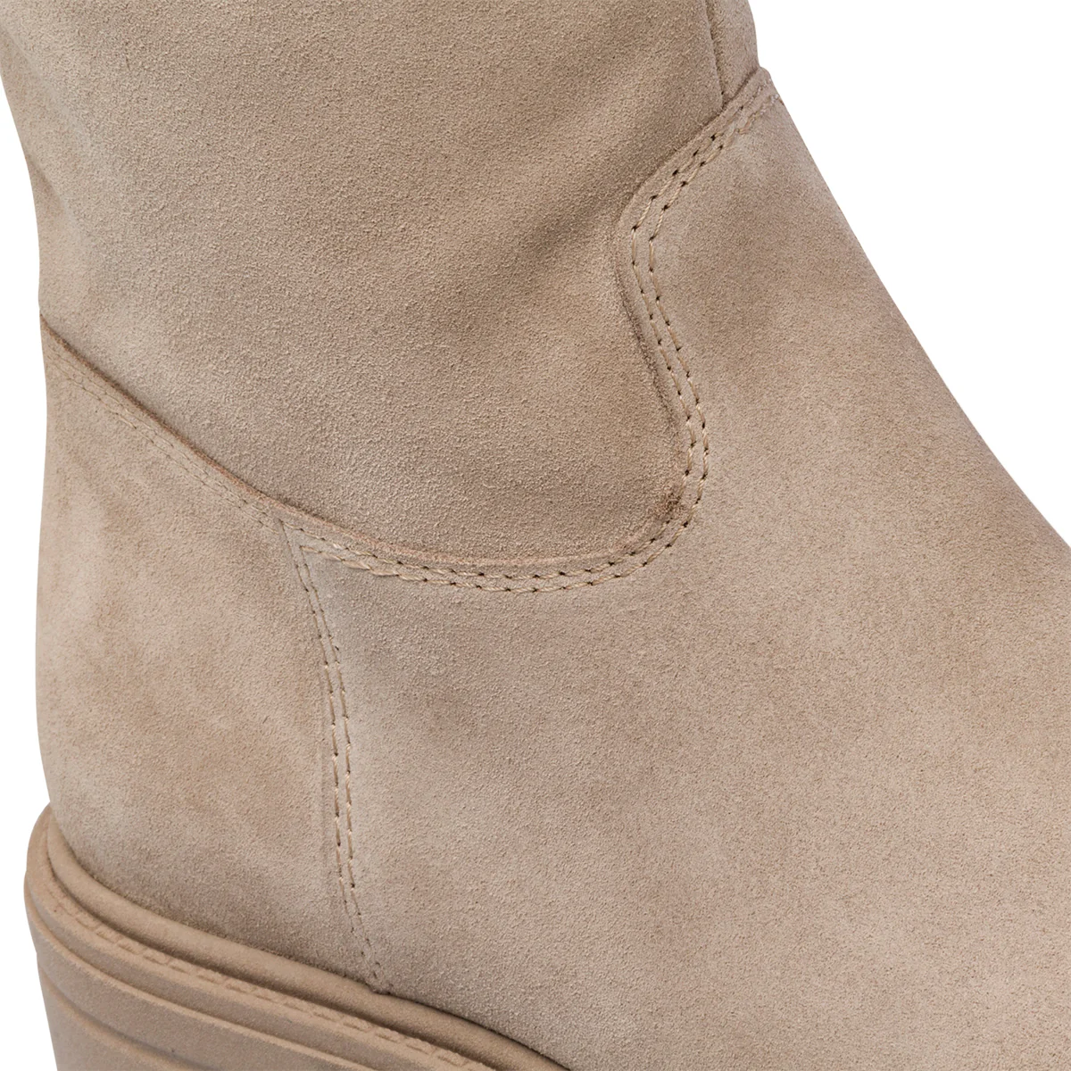Stivali beige da donna in pelle scamosciata Primopiano - Image 7