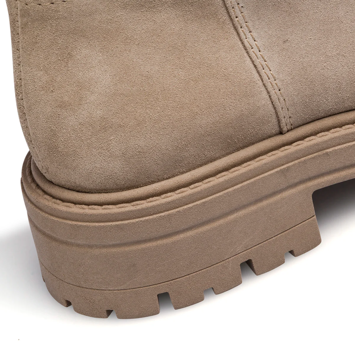 Stivali beige da donna in pelle scamosciata Primopiano - Image 8