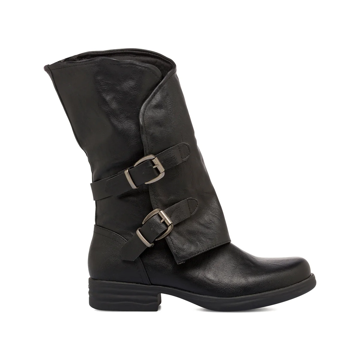 Stivali Biker con risvolto neri da Donna con fibbie Lora Ferres