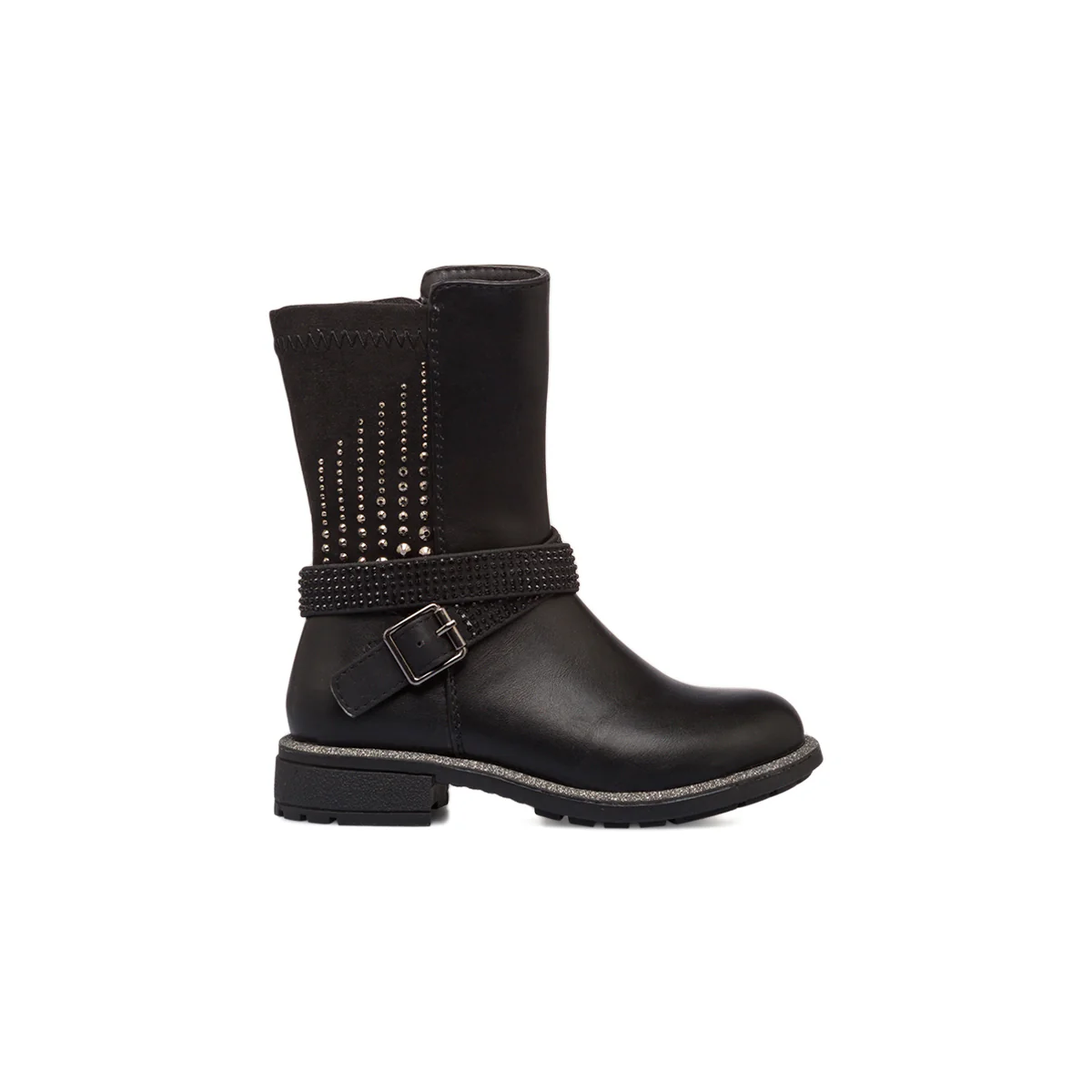 Stivali biker neri da bambina con borchie Le Scarpe di Alice