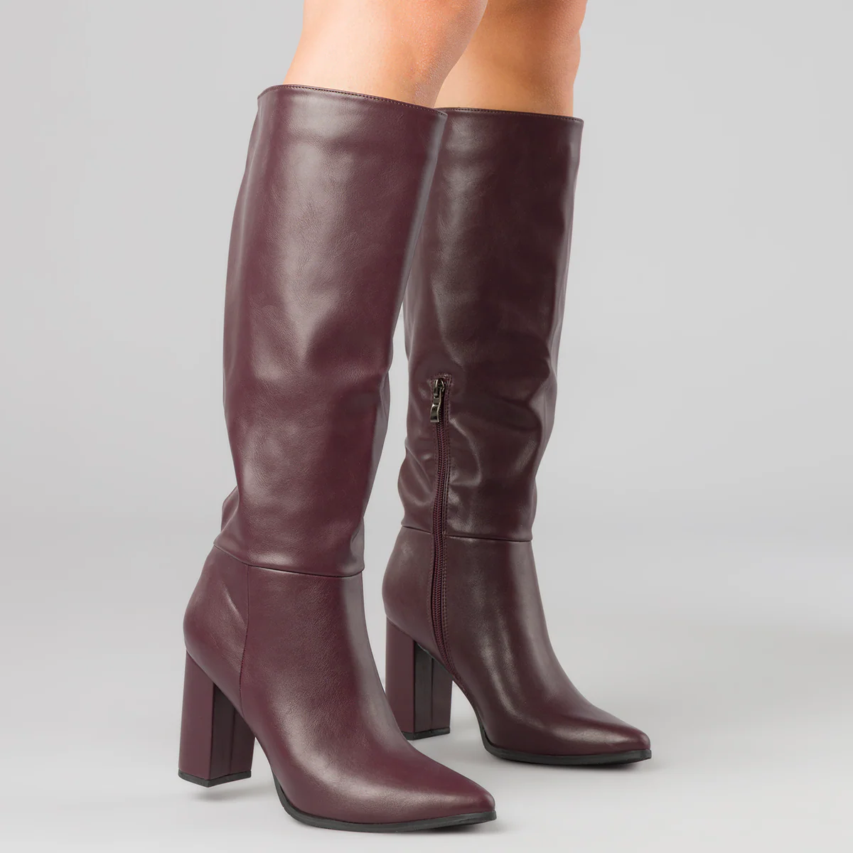 Stivali bordeaux da Donna con tacco alto 8 cm Lora Ferres