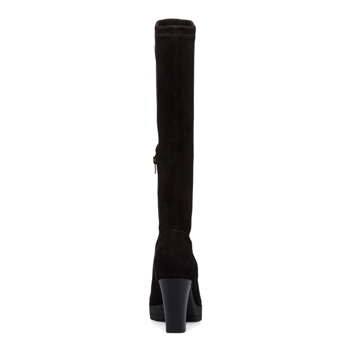 Stivali alti comfort in microfibra neri da donna con tacco 9 cm e zip P Soft - Image 4