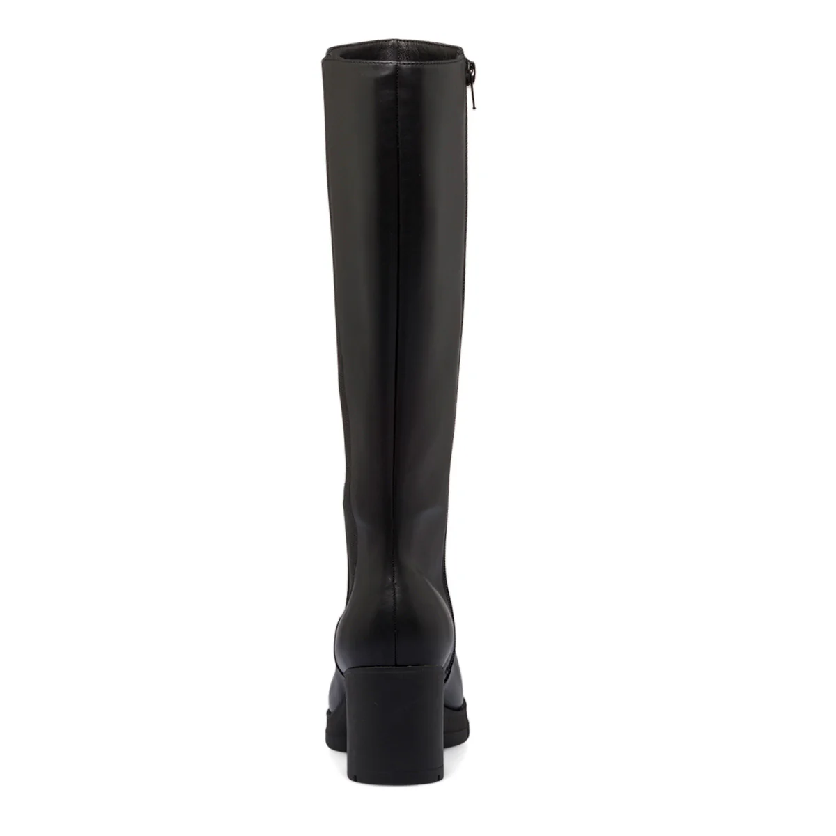Stivali alti comfort neri da donna con tacco 7 cm ed elastico laterale P Soft - Image 4