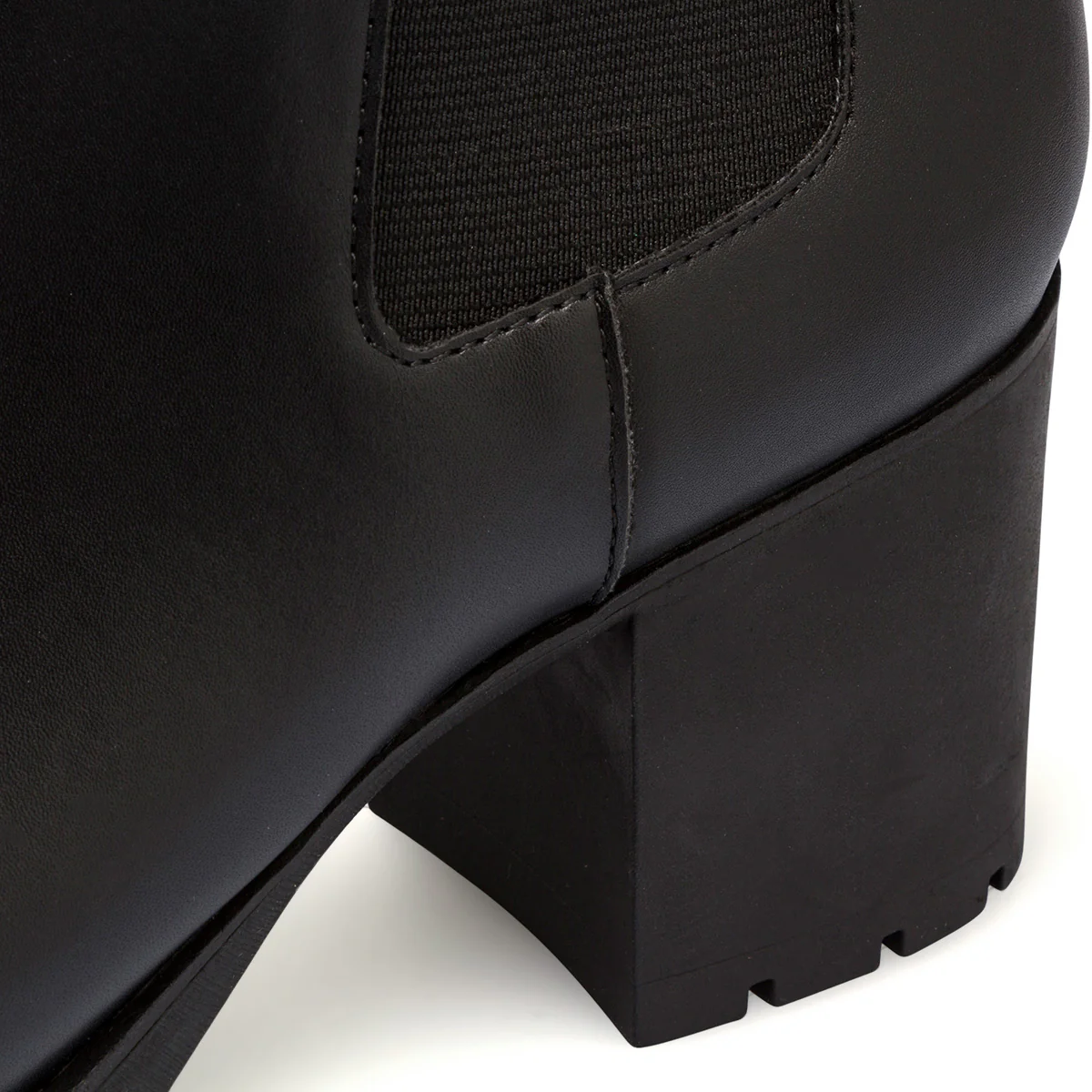 Stivali alti comfort neri da donna con tacco 7 cm ed elastico laterale P Soft - Image 7