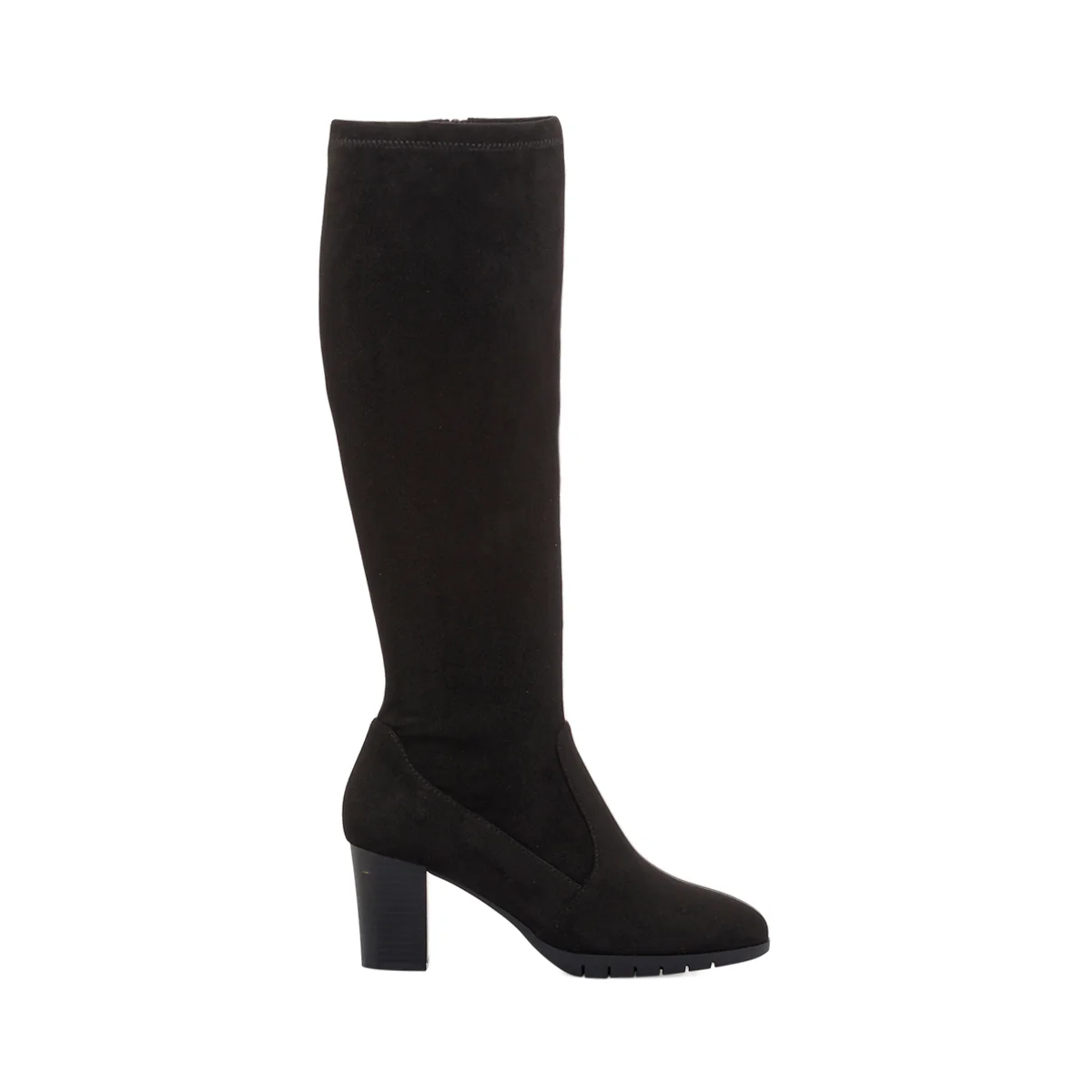 Stivali comfort neri da Donna con tacco 7 effetto scamosciato P Soft - Image 4