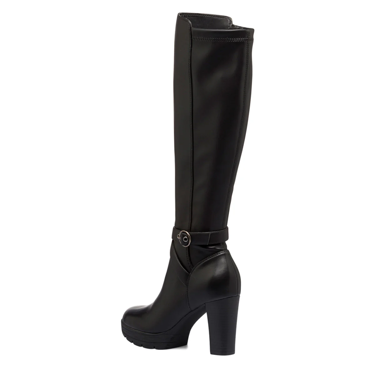 Stivali comfort neri da donna con tacco 9 cm e cinturino P Soft - Image 3