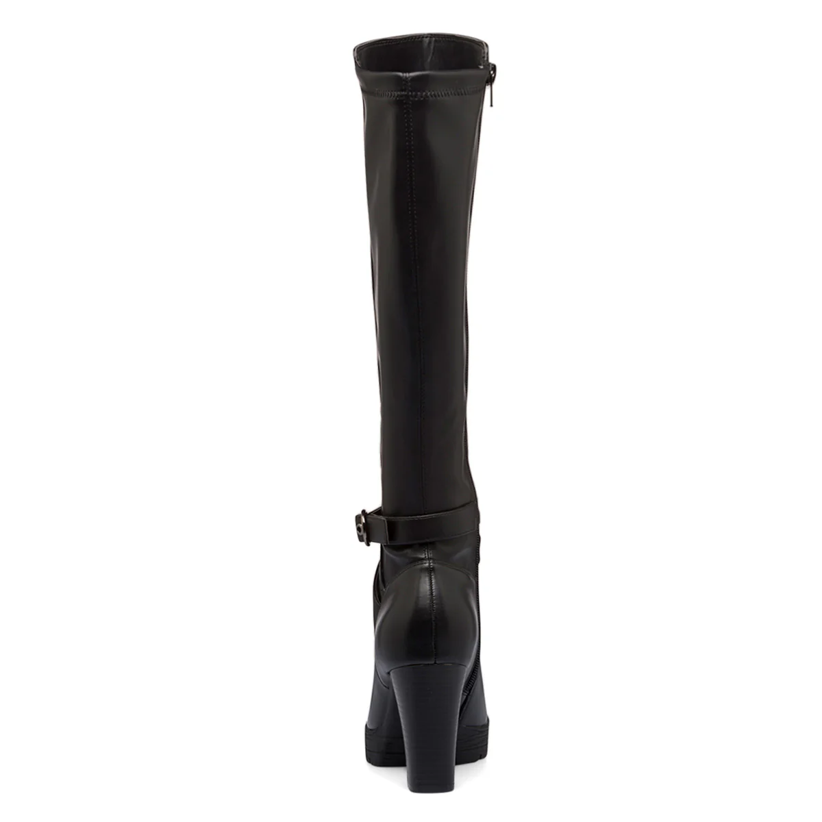 Stivali comfort neri da donna con tacco 9 cm e cinturino P Soft - Image 4