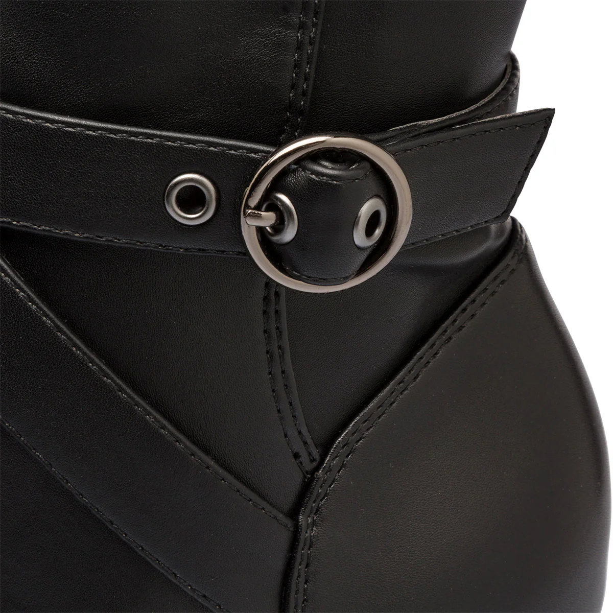 Stivali comfort neri da donna con tacco 9 cm e cinturino P Soft - Image 7