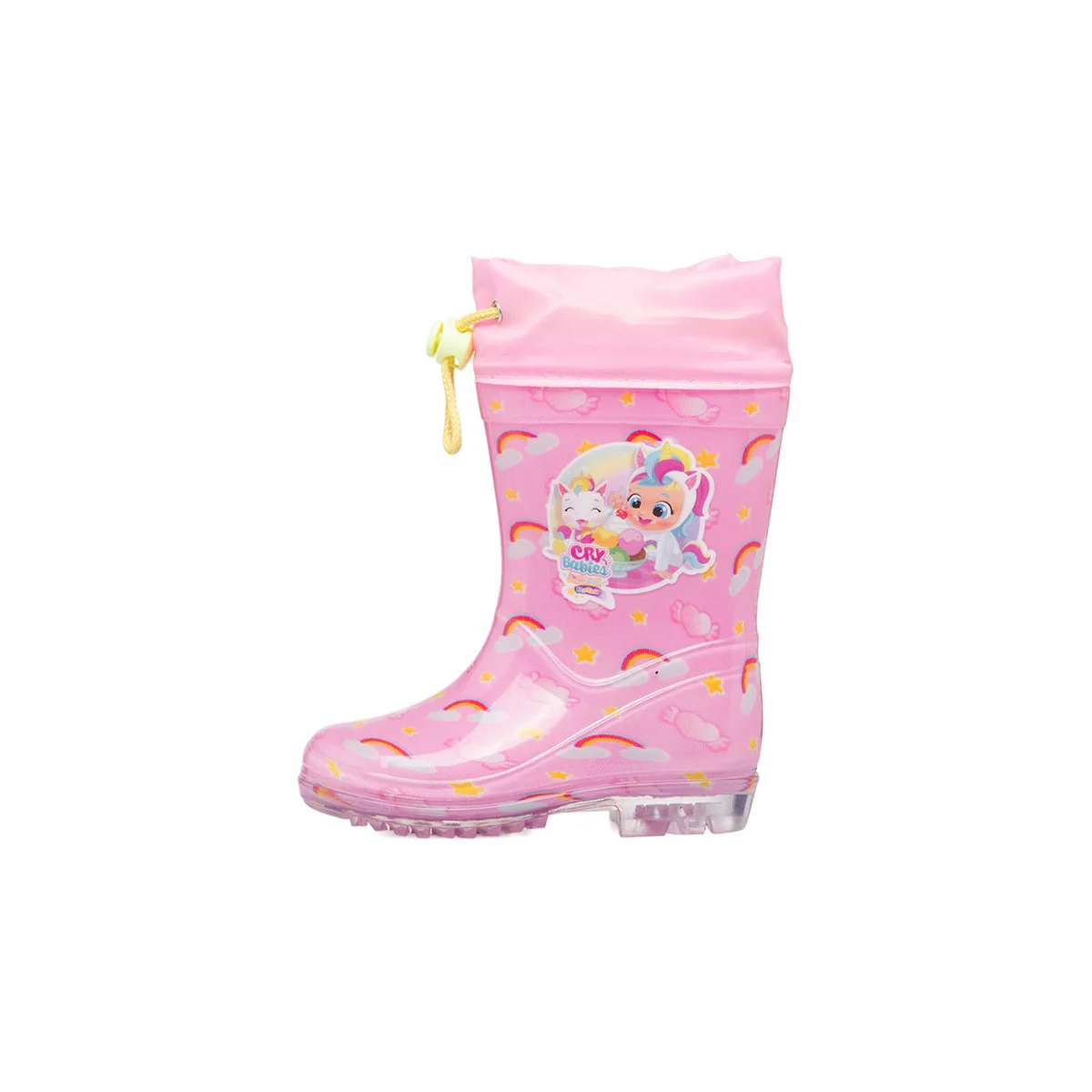 Stivali di gomma rosa da bambina con logo Cry Babies