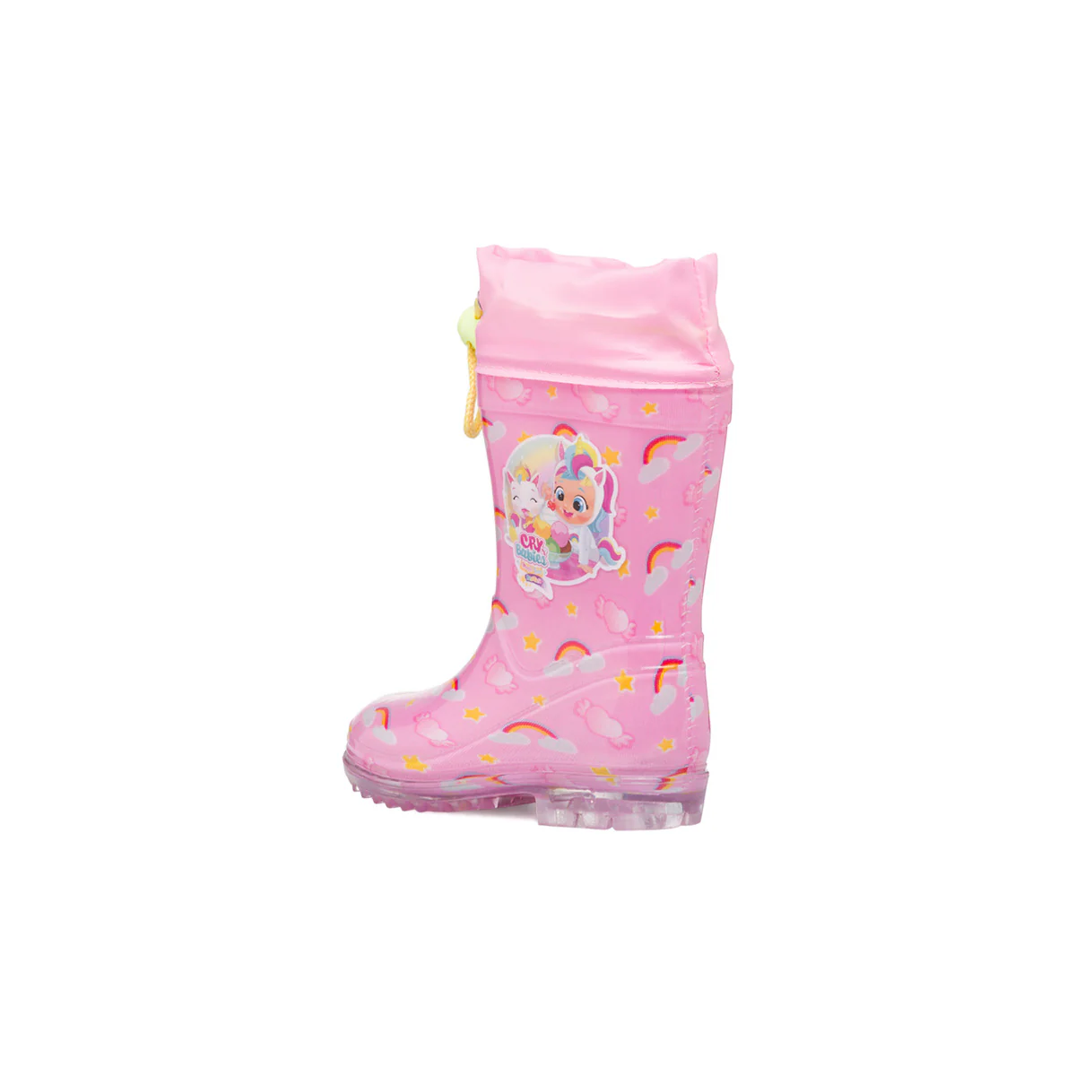 Stivali di gomma rosa da bambina con logo Cry Babies - Image 3