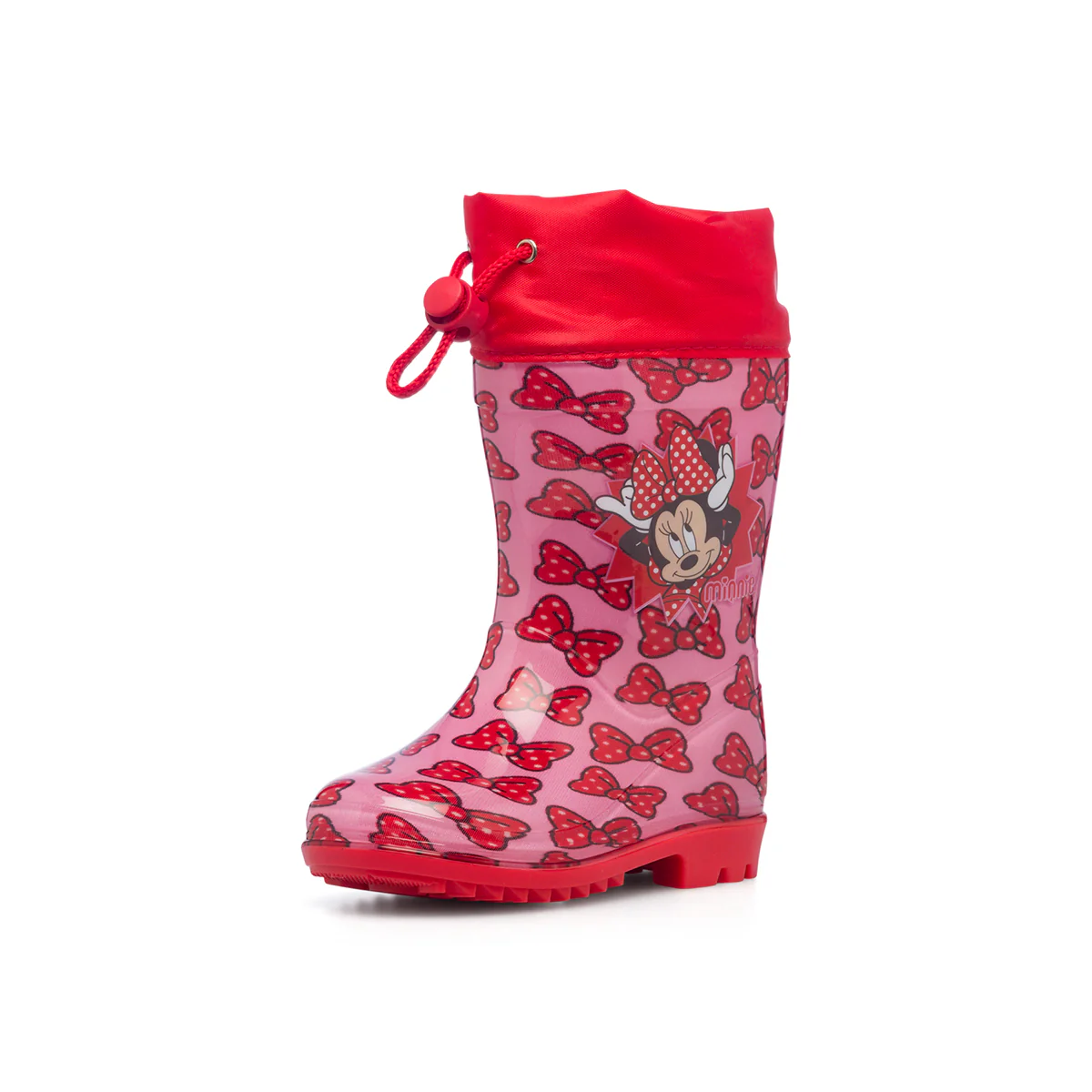 Stivali di gomma rosa e rossi da bambina con logo Minnie - Image 2