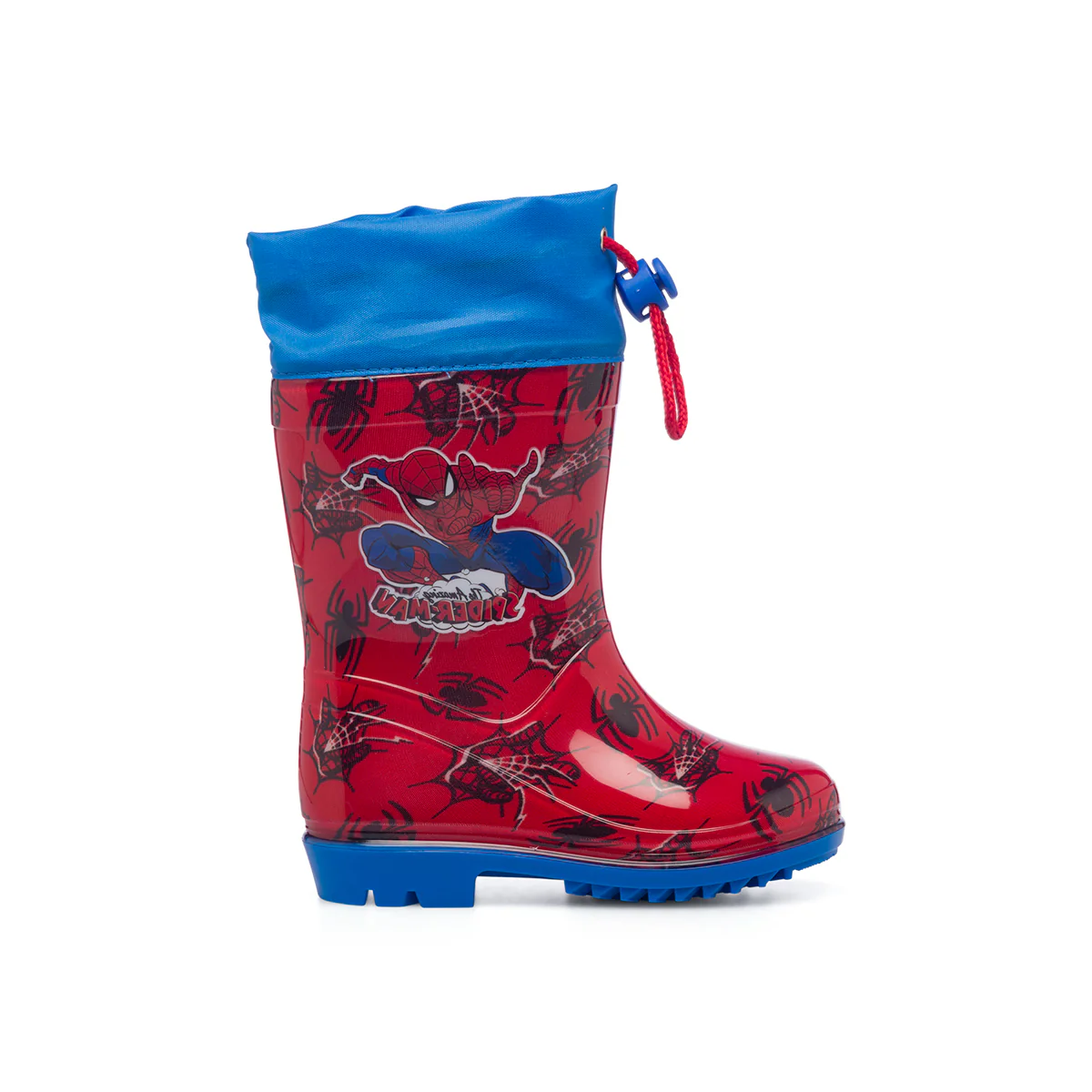 Stivali di gomma rossi da bambino con logo Spiderman