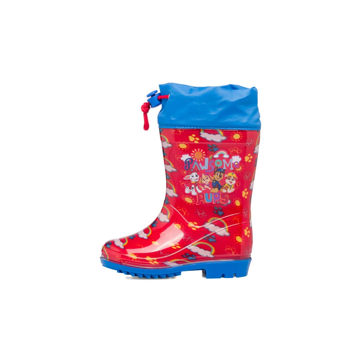 Stivali di gomma rossi e blu da bambino con logo Paw Patrol