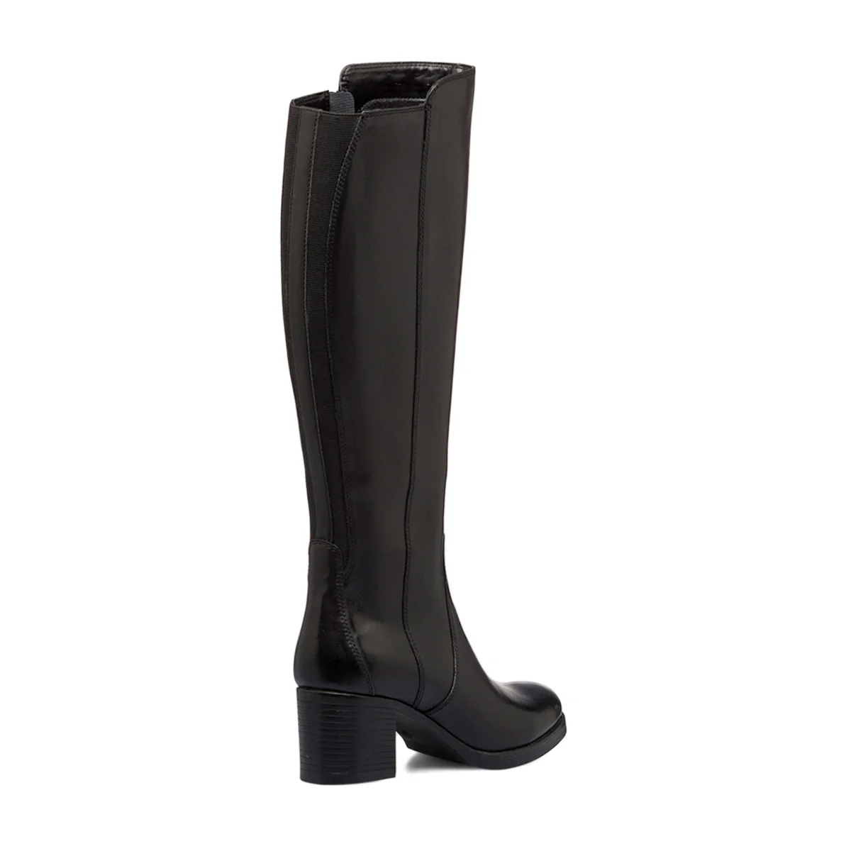 Stivali in pelle neri da donna con tacco 6 cm e zip Primopiano - Image 3