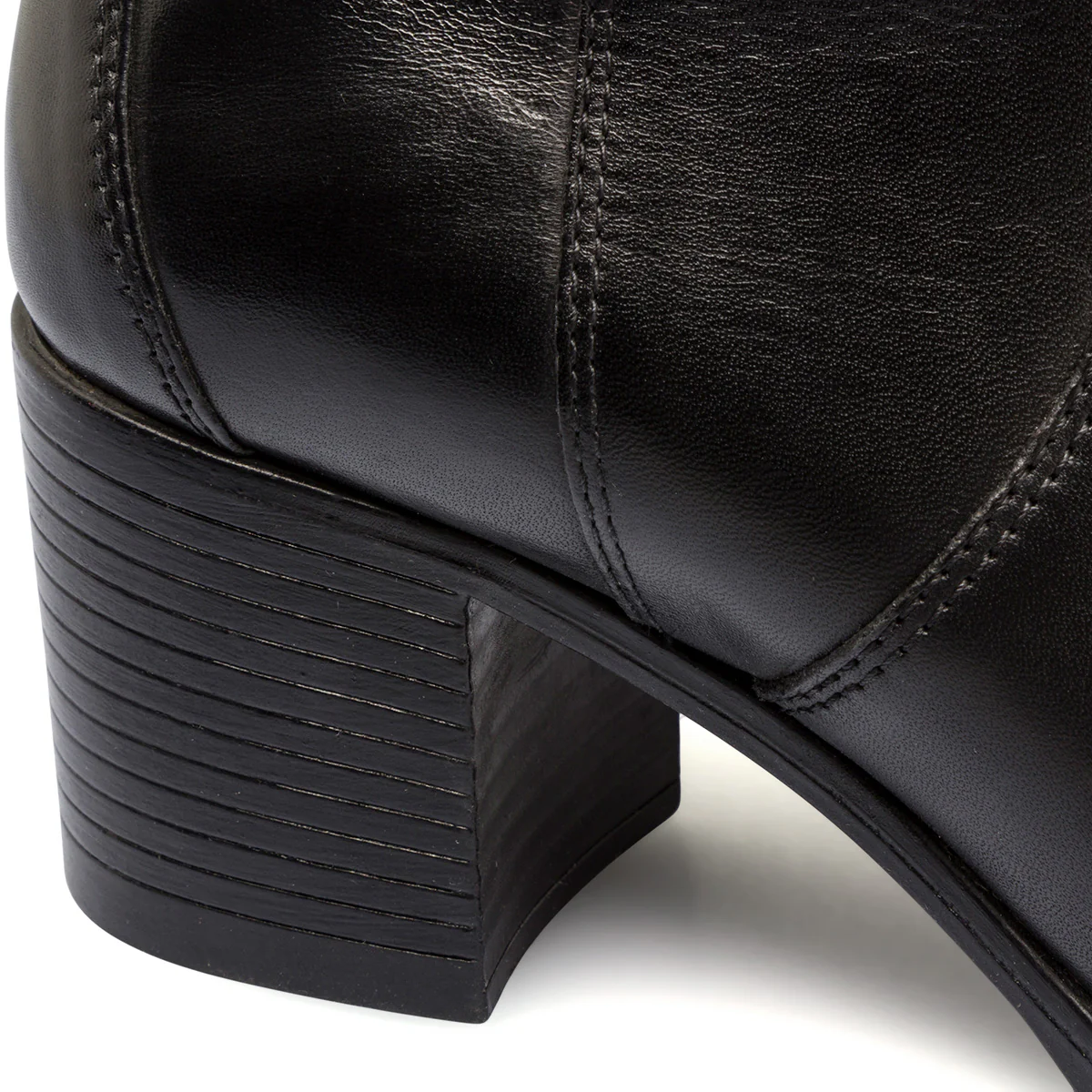 Stivali in pelle neri da donna con tacco 6 cm e zip Primopiano - Image 7
