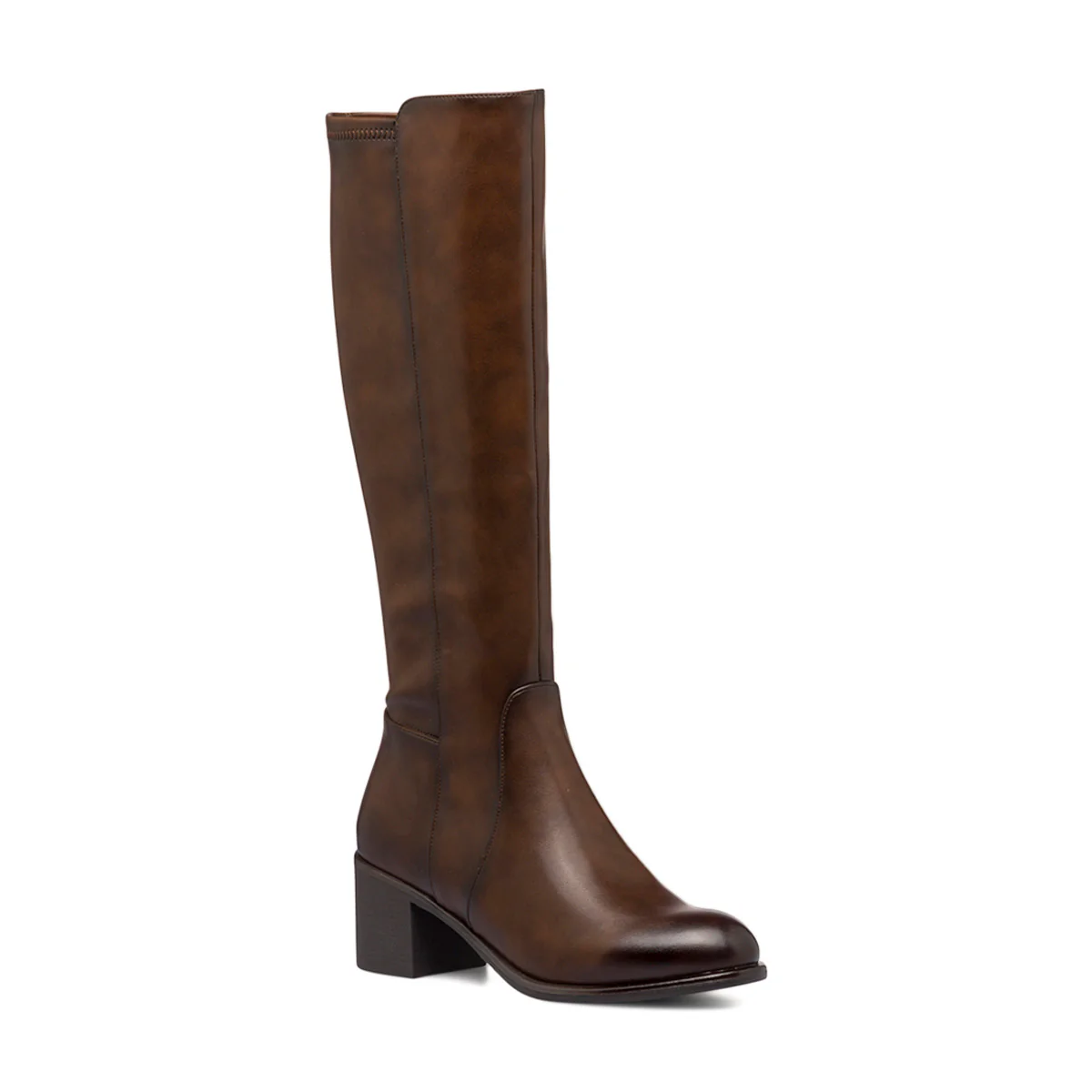 Stivali marroni da donna con tacco 6 cm e zip Piazza di Spagna - Image 2