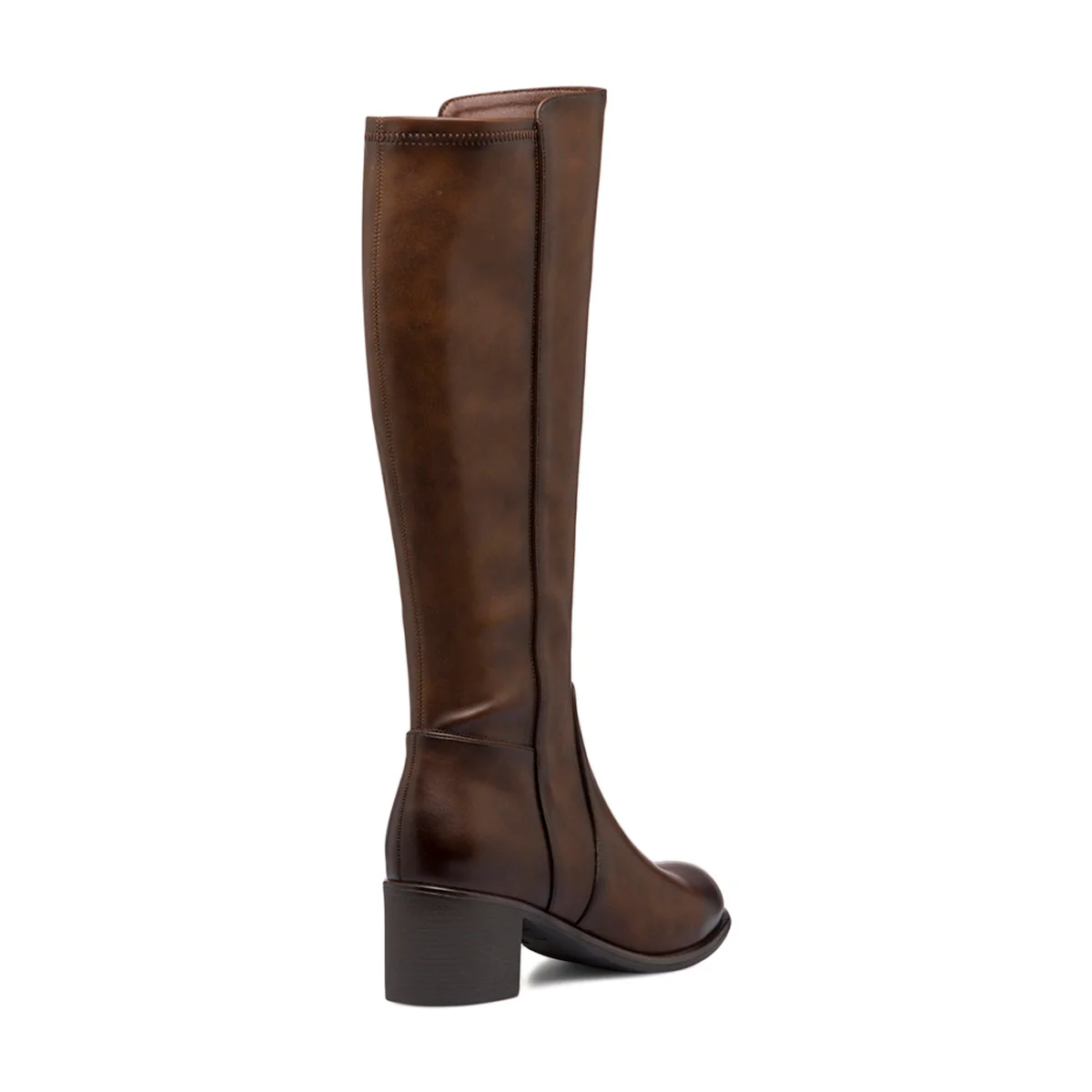 Stivali marroni da donna con tacco 6 cm e zip Piazza di Spagna - Image 3