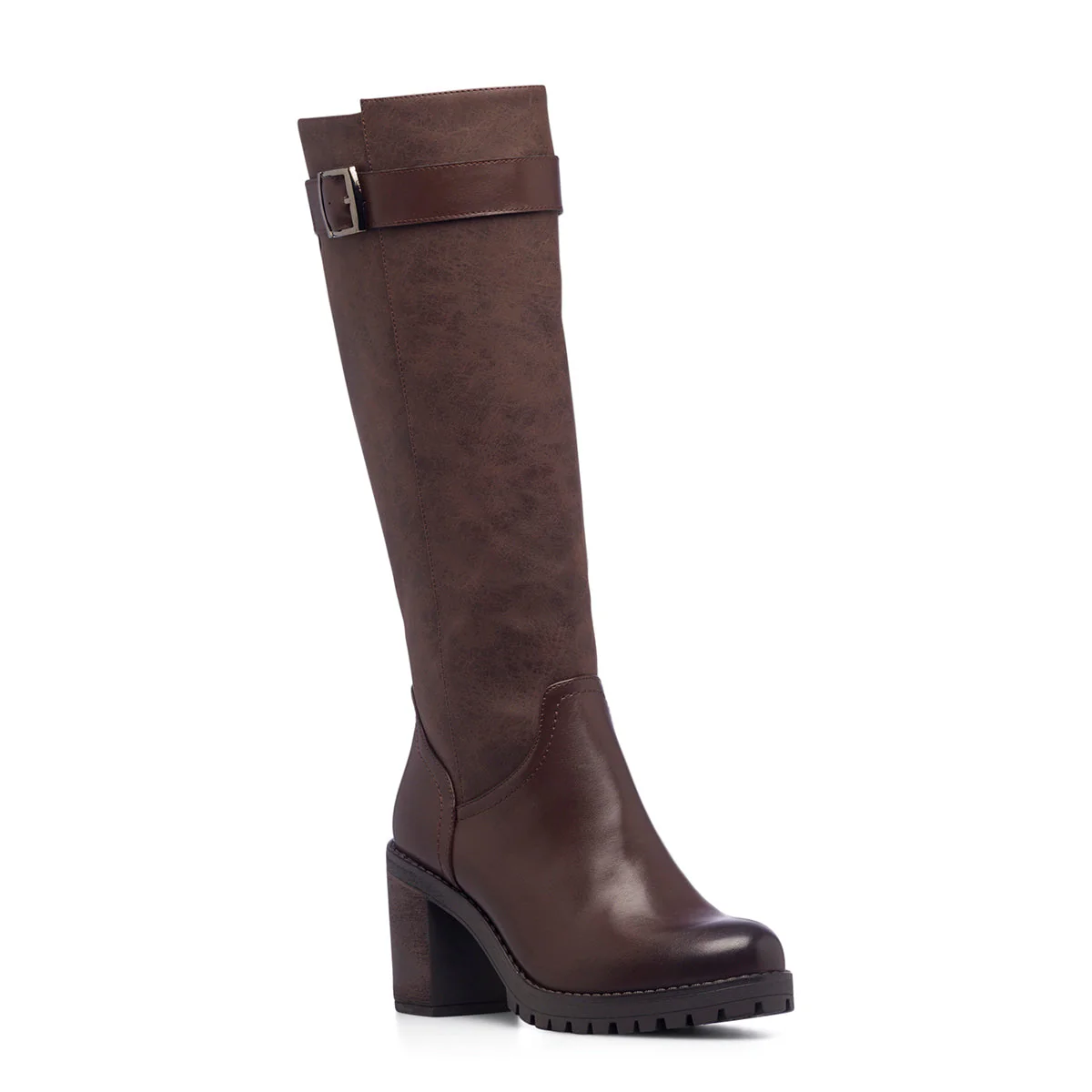 Stivali marroni da donna con tacco 7 cm e cinturino Lora Ferres - Image 2