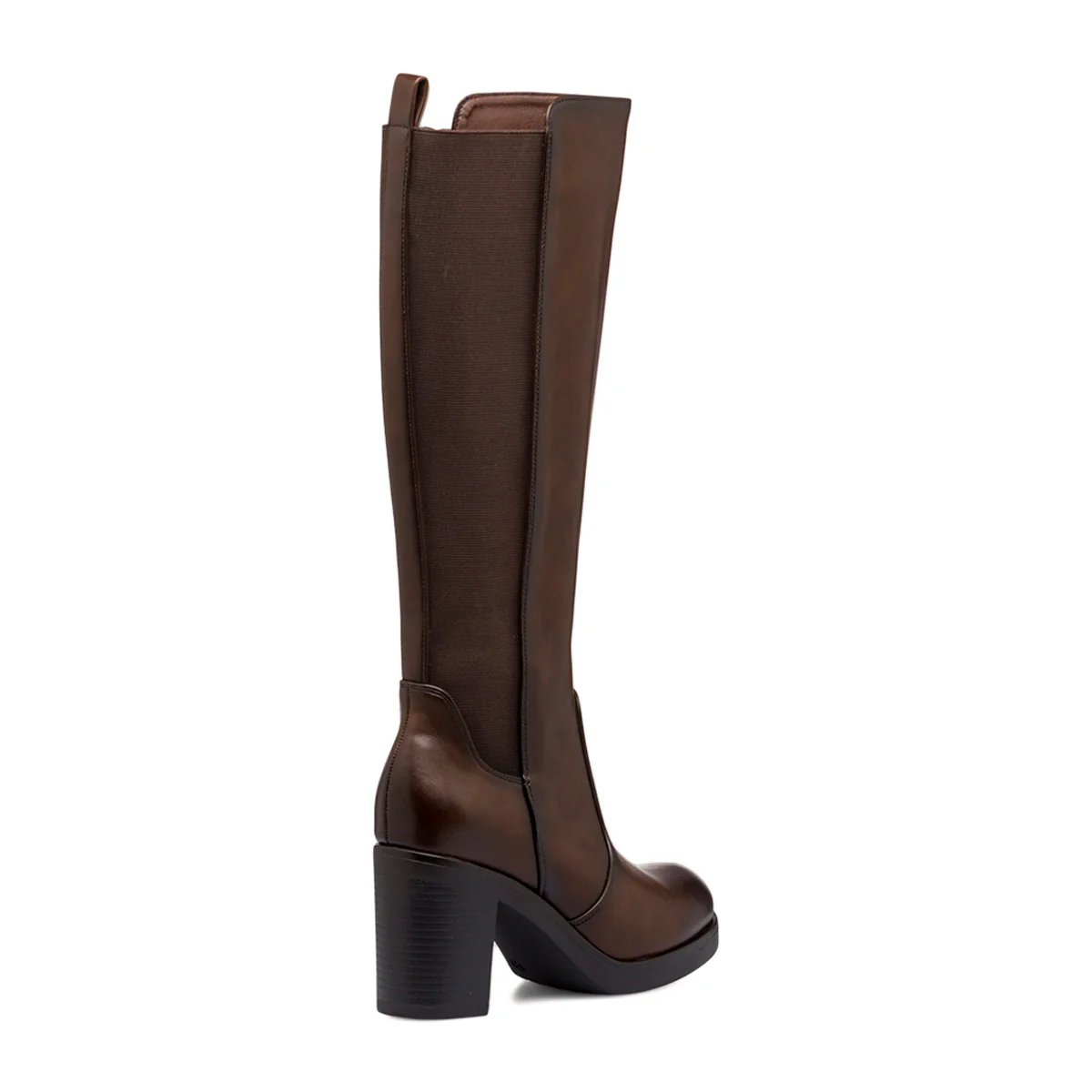 Stivali alti marroni da donna con tacco 9 cm e zip Lora Ferres - Image 3