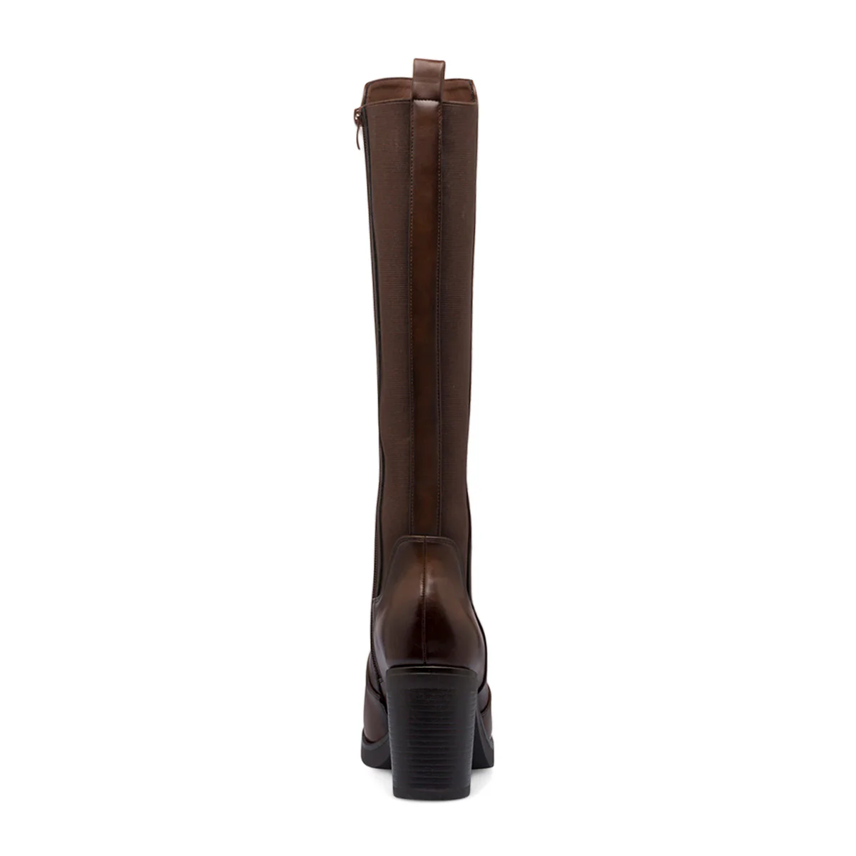 Stivali alti marroni da donna con tacco 9 cm e zip Lora Ferres - Image 4