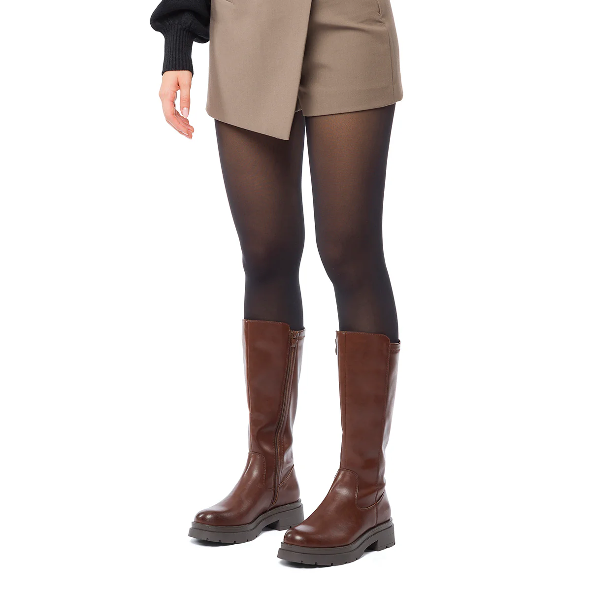 Stivali marroni da donna con zip laterale e suola chunky Lora Ferres - Image 2