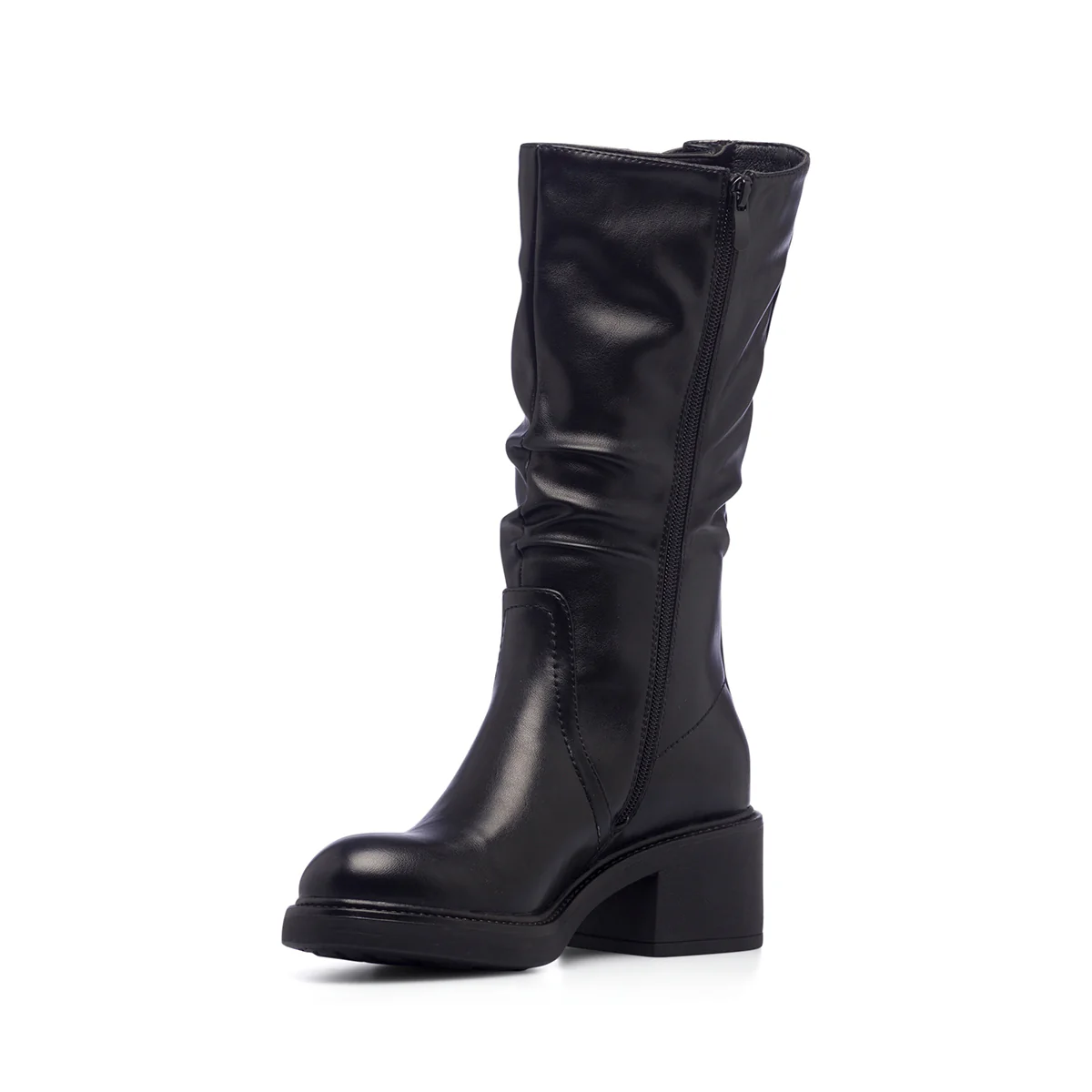 Stivali neri arricciati da donna con tacco 5 cm Lora Ferres - Image 10