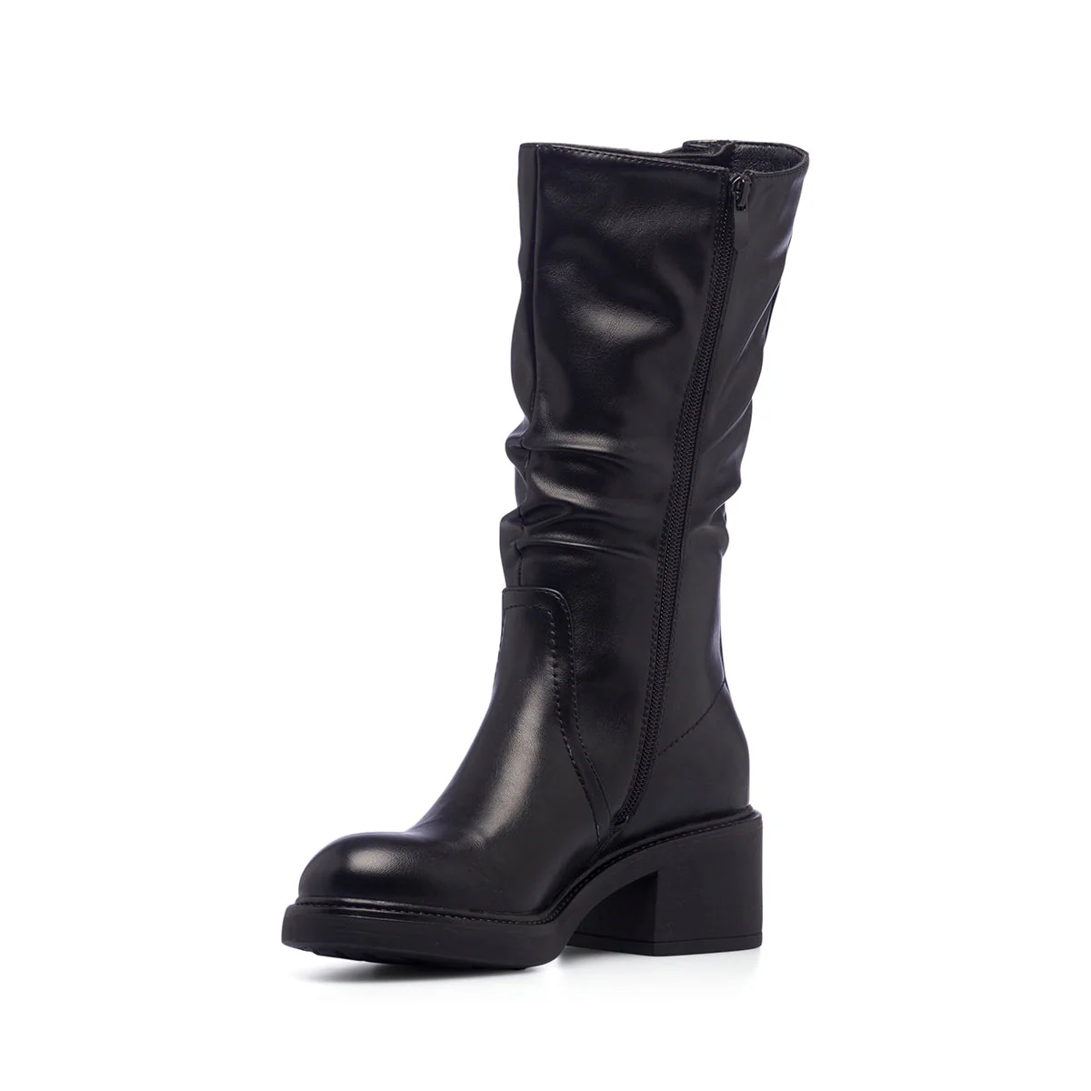 Stivali neri arricciati da donna con tacco 5 cm Lora Ferres - Image 4