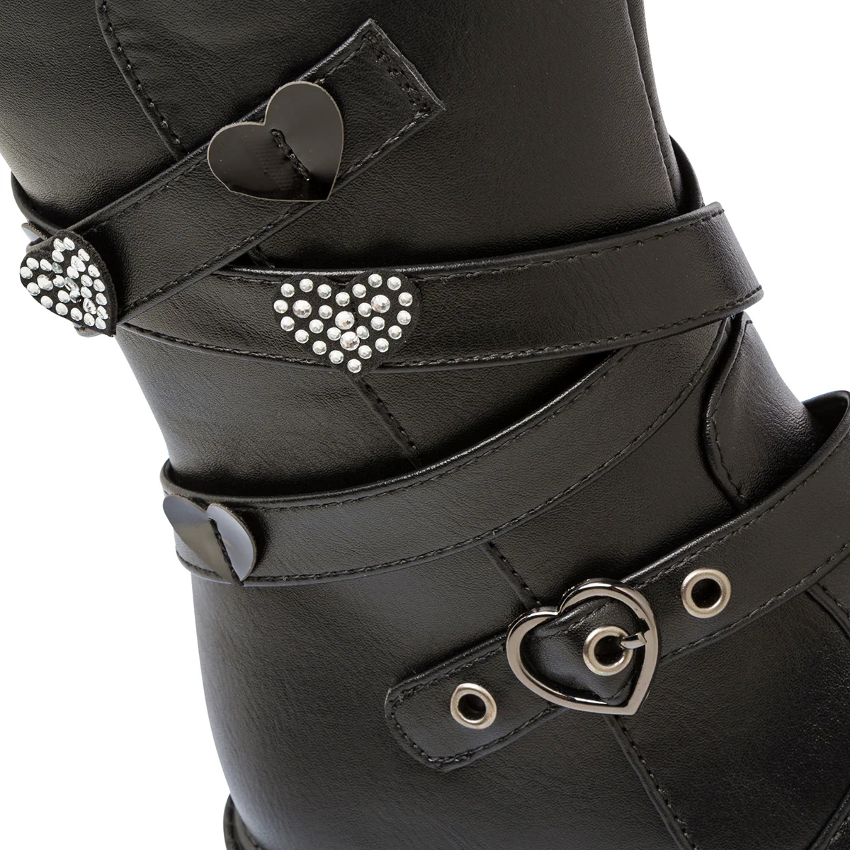 Stivali neri da bambina con cinturini e strass Le scarpe di Alice - Image 7