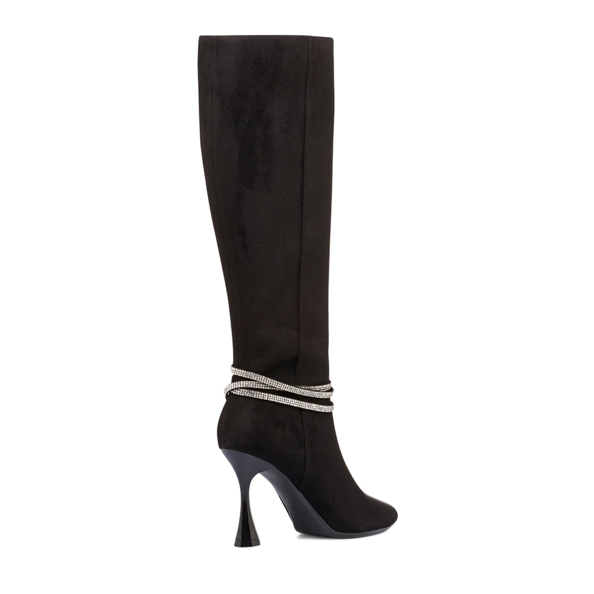 Stivali neri da donna con cinturini con strass e tacco a rocchetto 10 cm Lora Ferres - Image 6