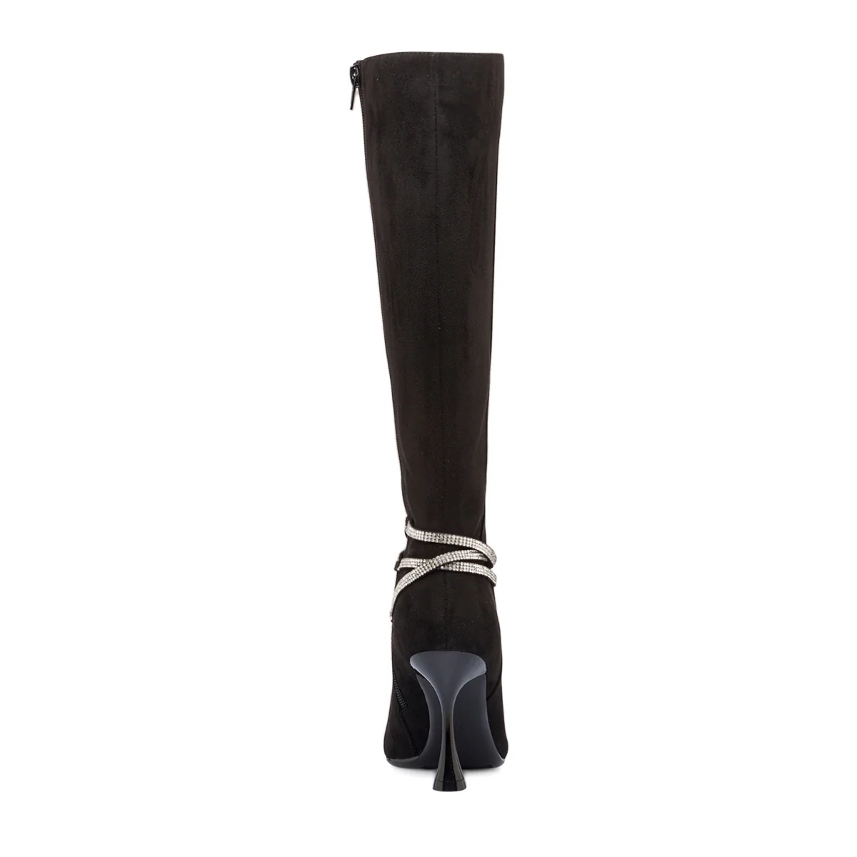 Stivali neri da donna con cinturini con strass e tacco a rocchetto 10 cm Lora Ferres - Image 7