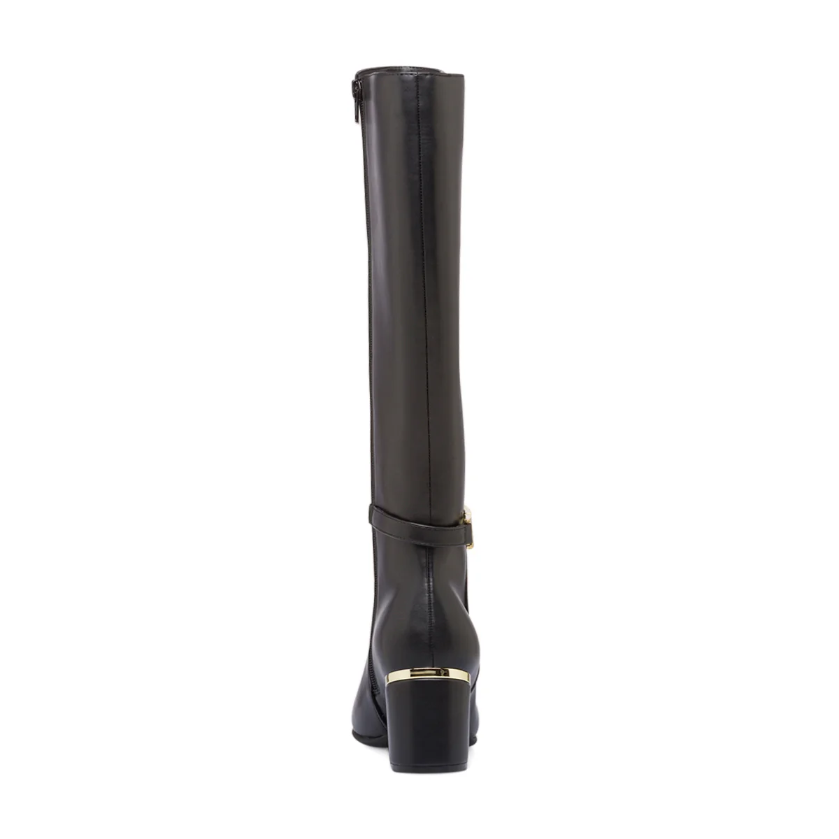 Stivali neri da donna con morsetto dorato e tacco a blocco 7 cm Lora Ferres - Image 7