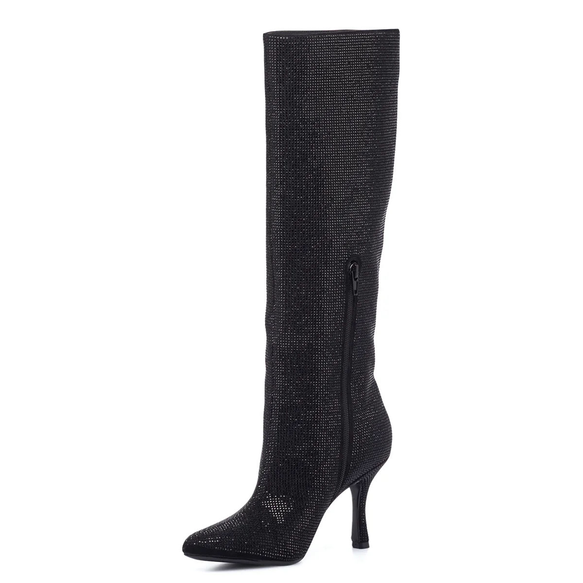 Stivali neri da donna con strass e tacco 9 cm Lora Ferres - Image 14