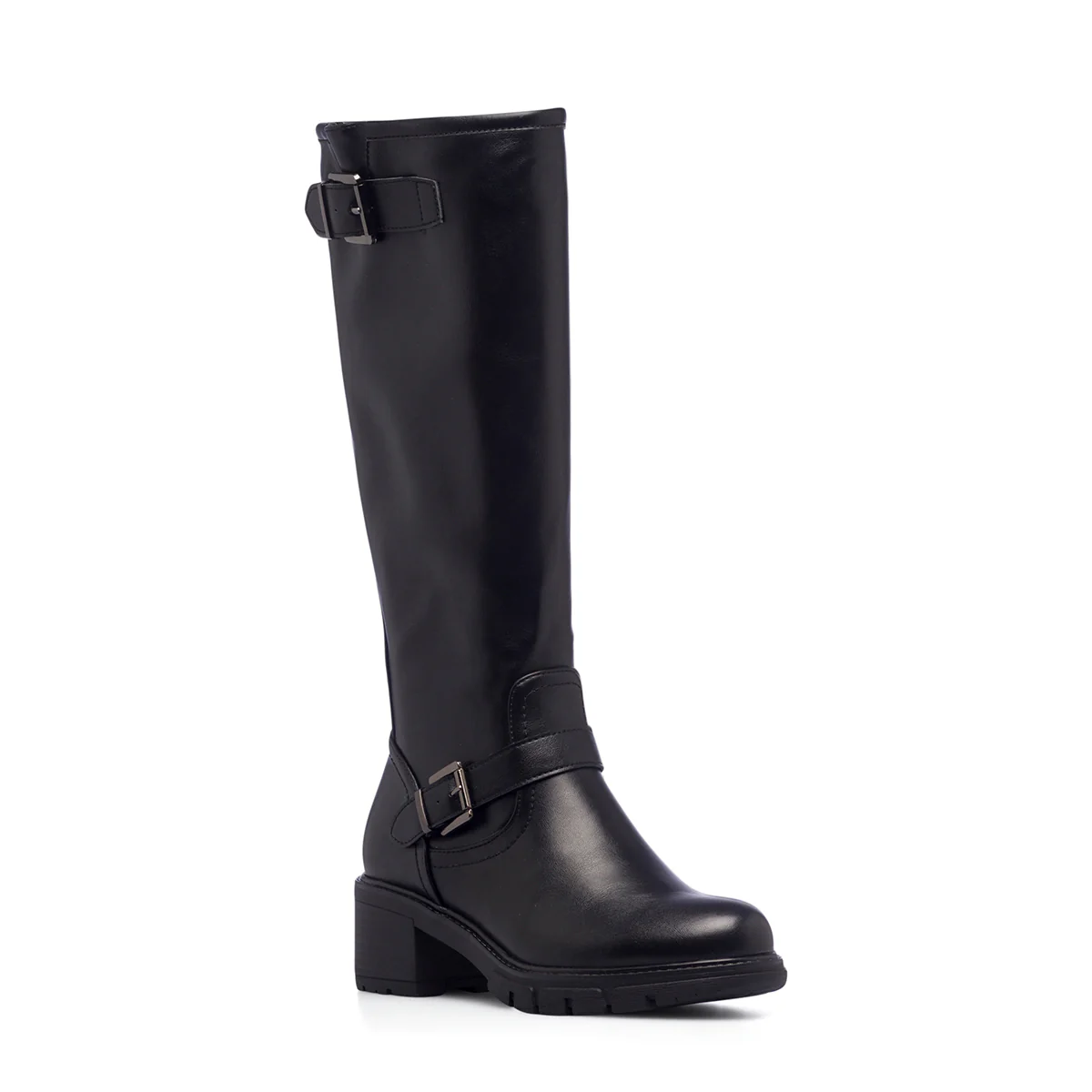 Stivali neri da donna con tacco 5 cm e cinturini Lora Ferres - Image 8