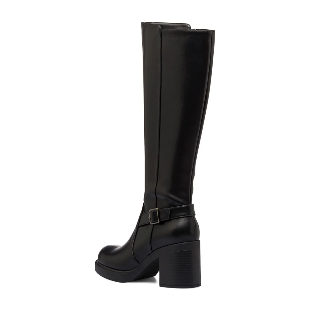 Stivali alti neri da donna con tacco 8 cm e cinturino Swish Jeans - Image 3