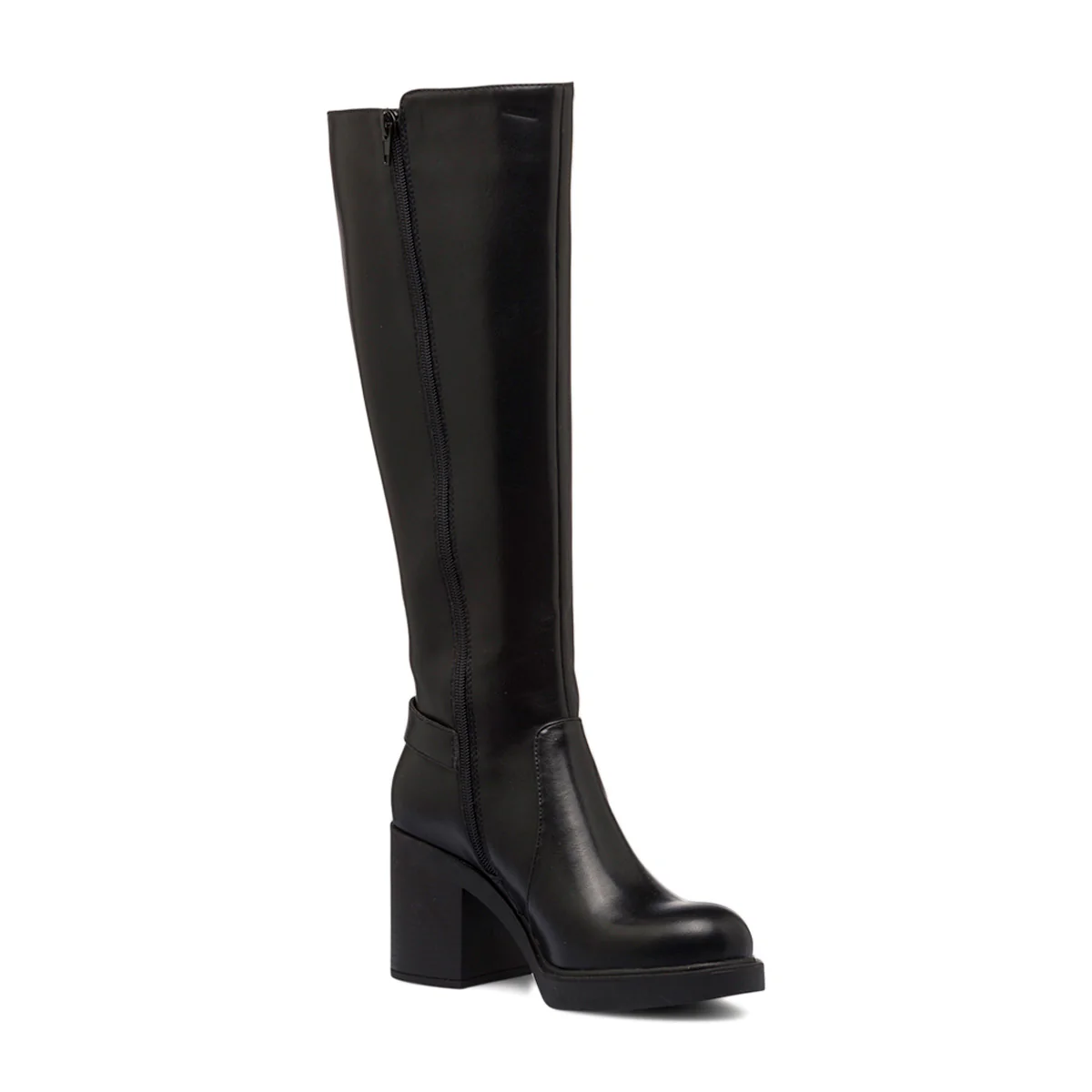 Stivali alti neri da donna con tacco 8 cm e cinturino Swish Jeans - Image 5